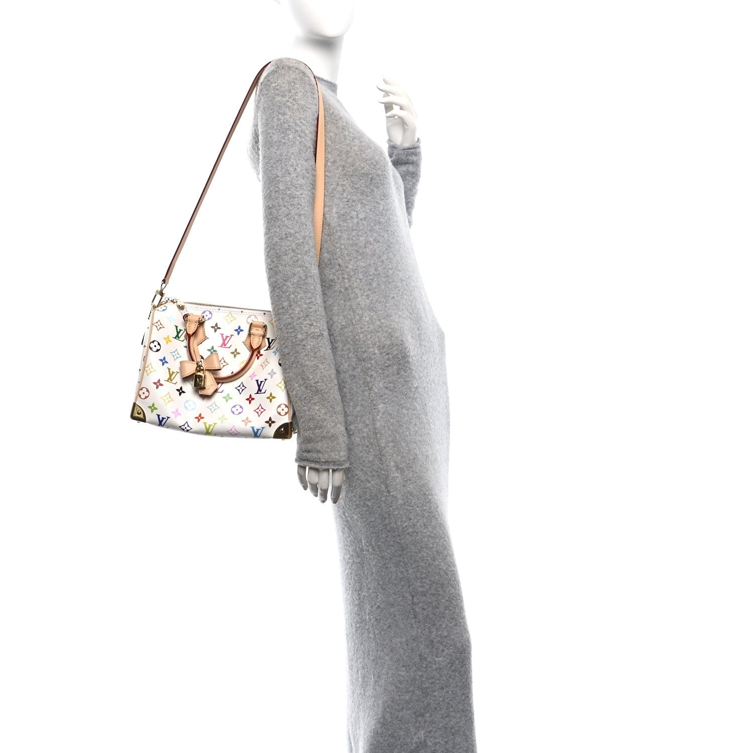 LV X TM Monogram Multicolor Speedy Bandouliere 25 White