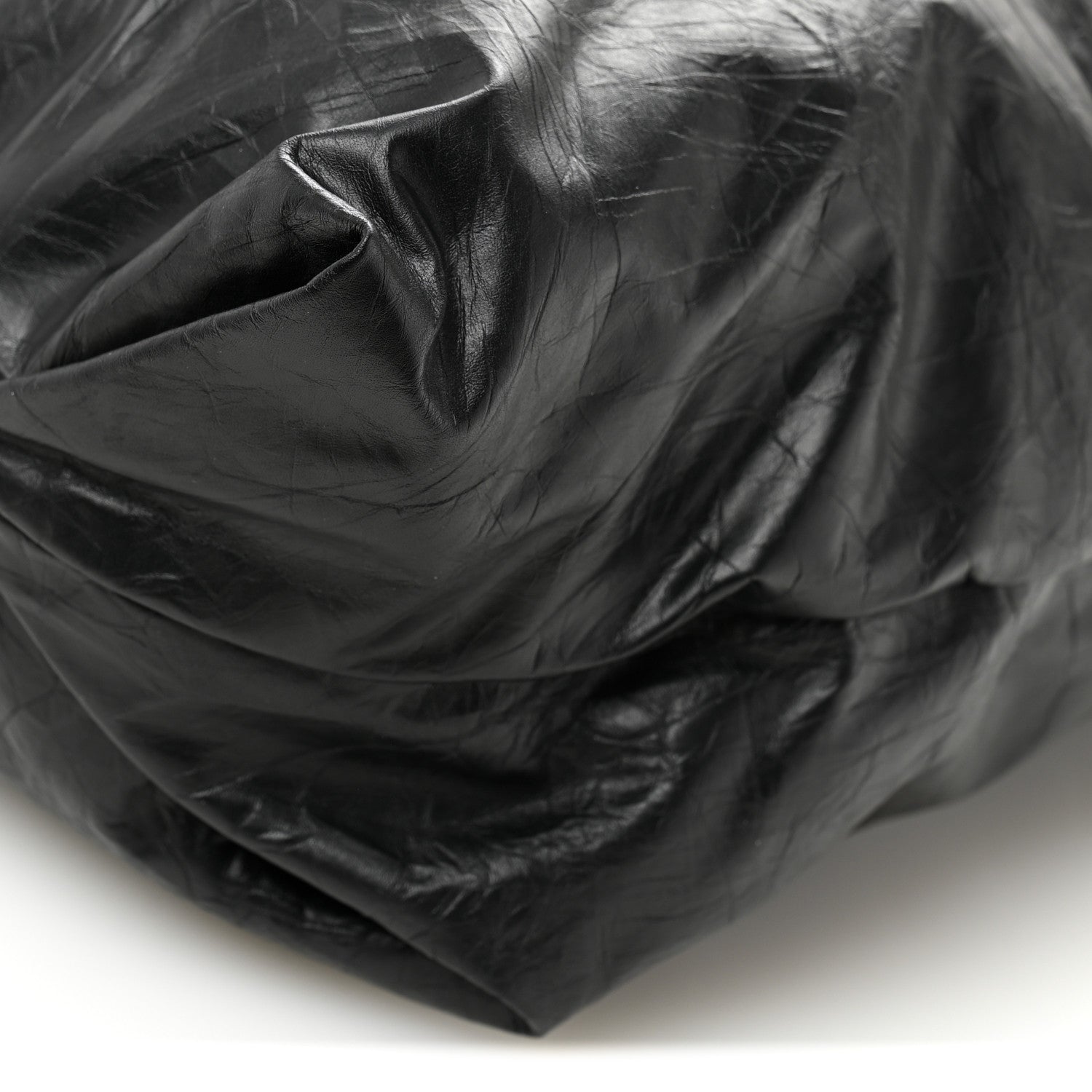 Crushed Calfskin Crush Medium Chain Tote Black