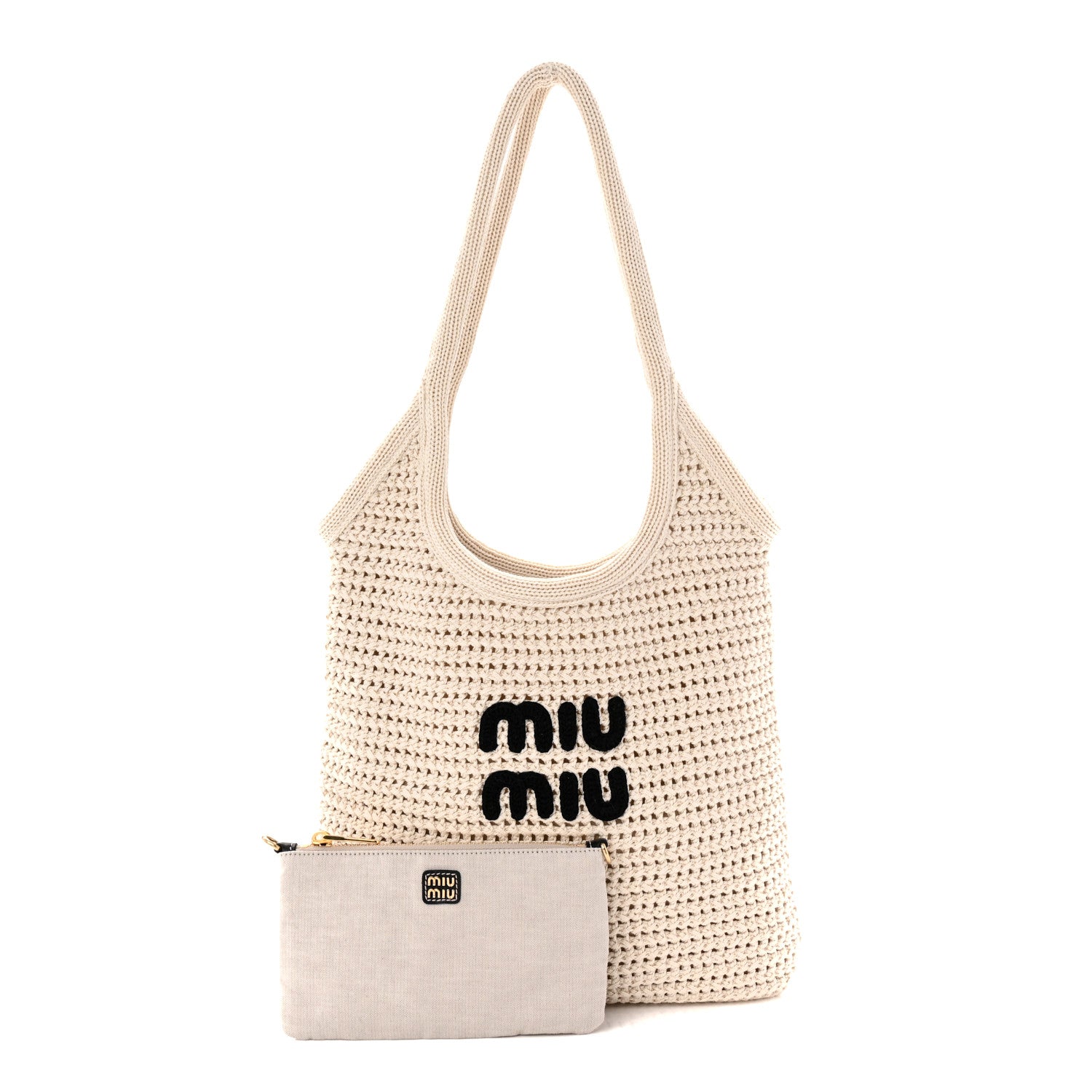 Cotton Crochet Ivy Bag Chalk White Black