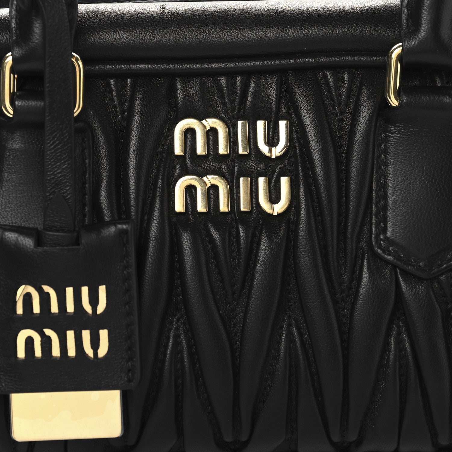 Nappa Matelasse Large Arcadie Top Handle Bag Black