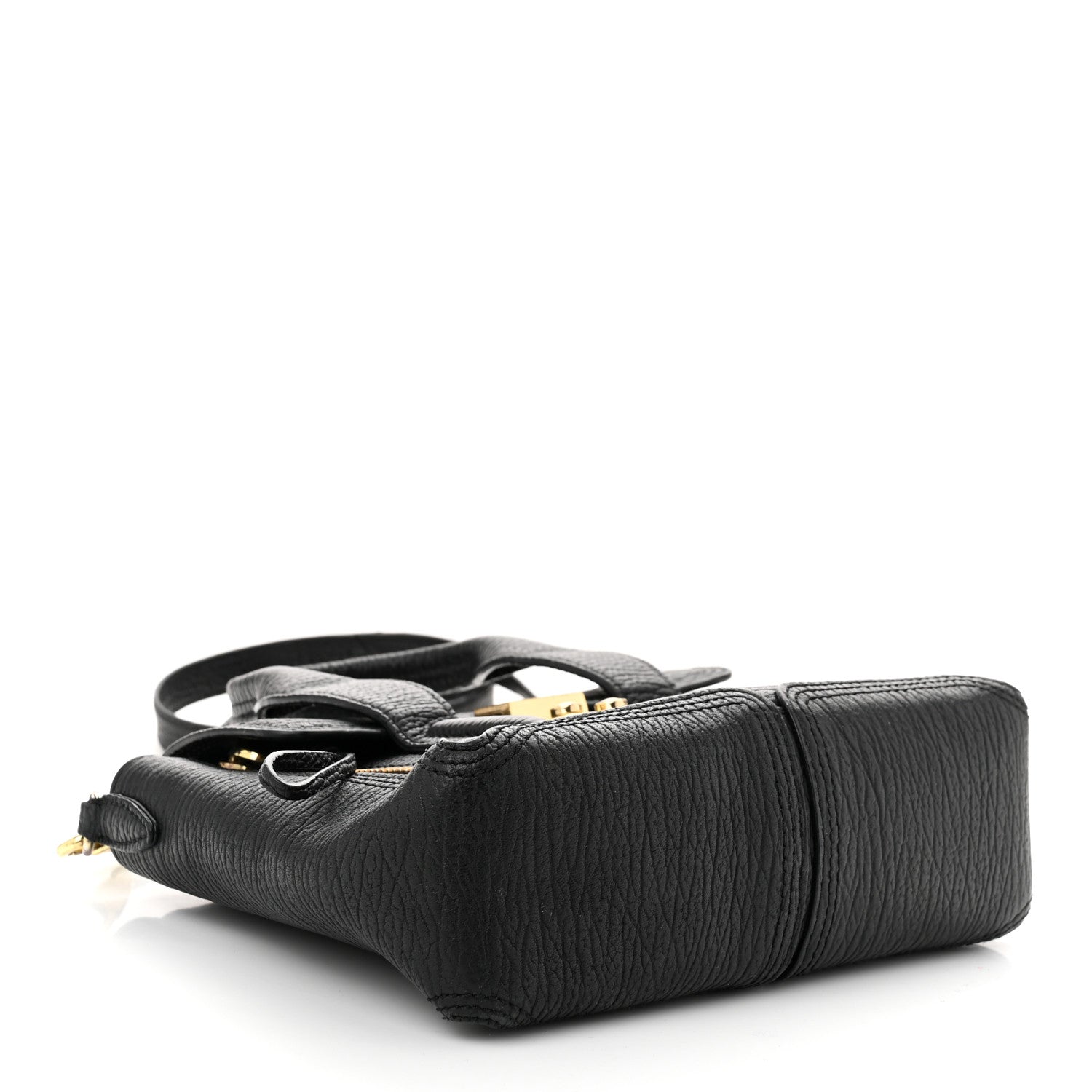 Textured Calfskin Mini Pashli Satchel Black