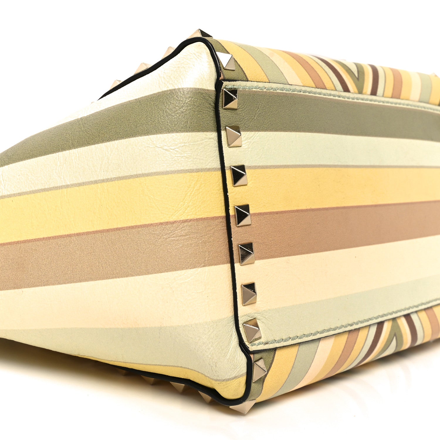 Vitello Native Couture 1975 Small Rockstud Double Handle Tote Multicolor