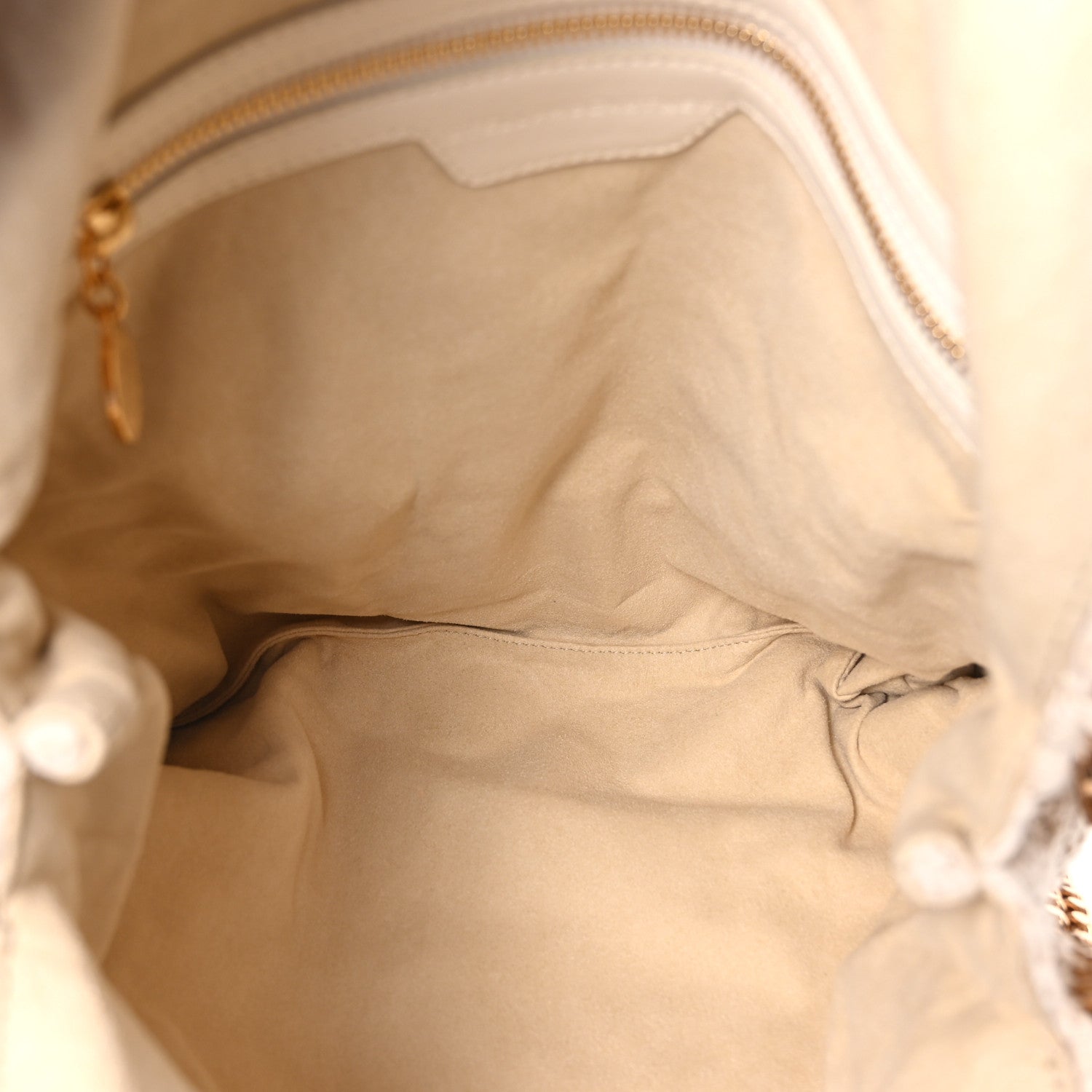 Cotton Crochet Falabella Ajouree Tote Bag White