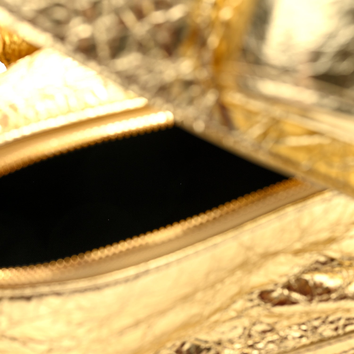 Metallized Agneau Arena Superbusy XS Sling Zip Shoulder Bag Gold