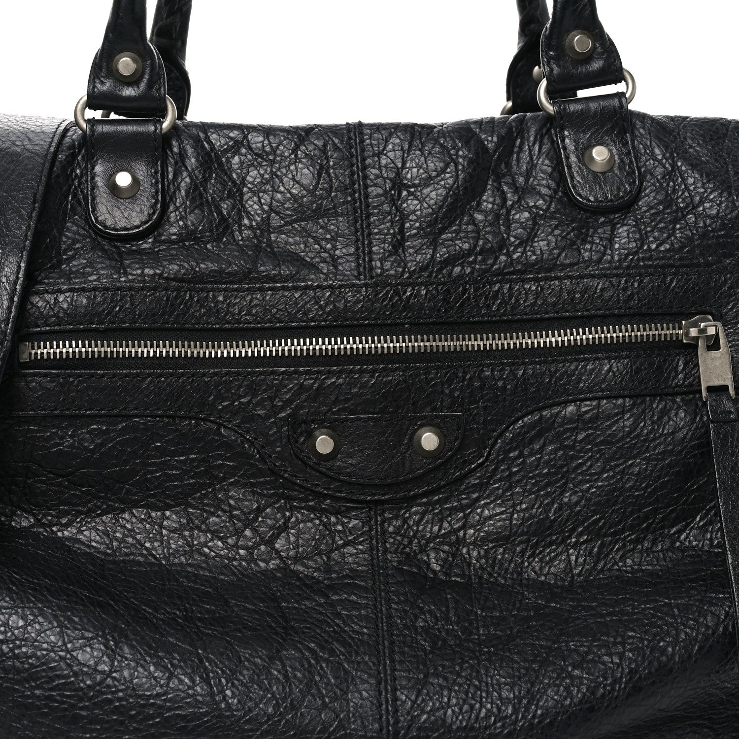 Agneau Classic Silver Hardware Weekender Black