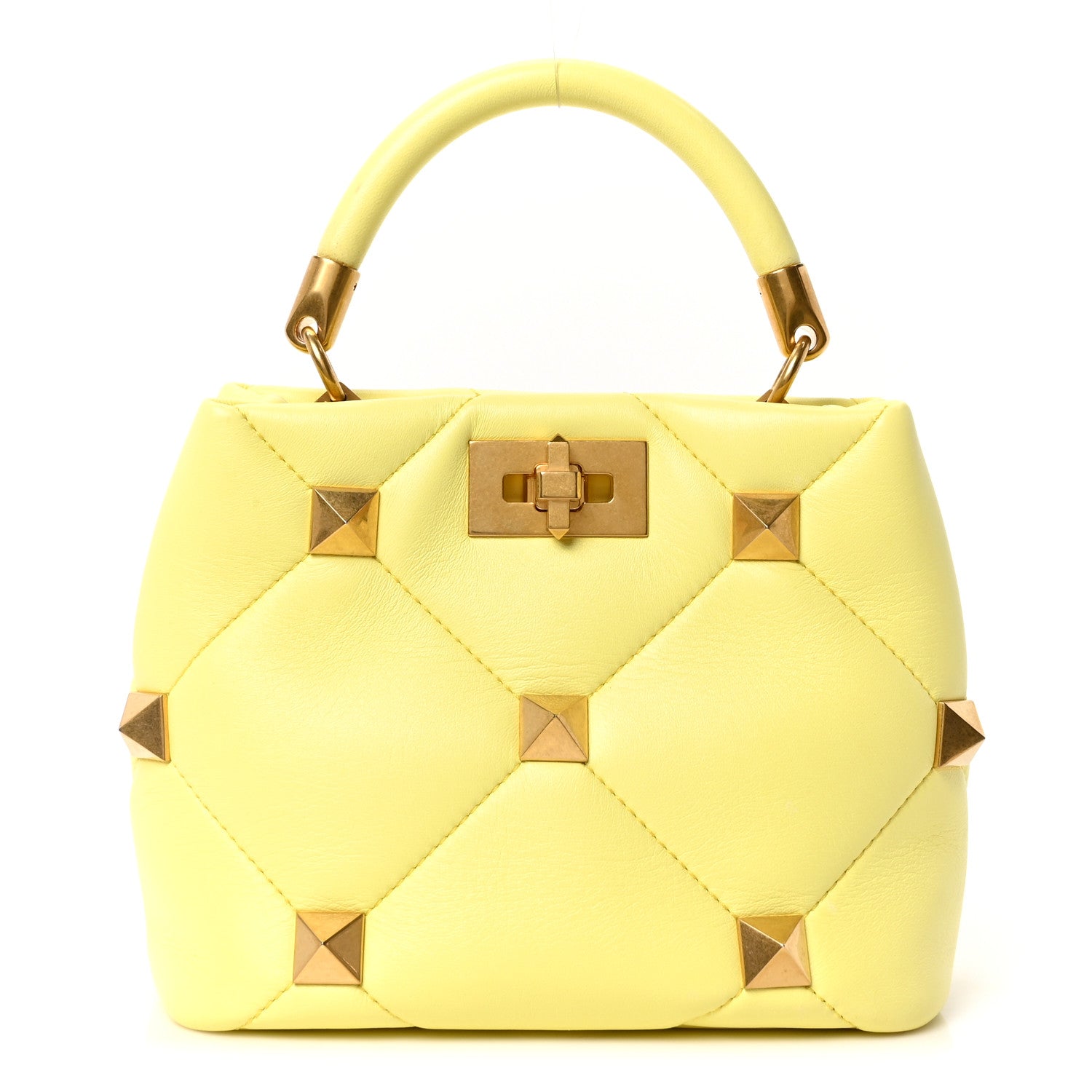 Nappa Small Roman Stud The Handle Bag Lime Sorbet