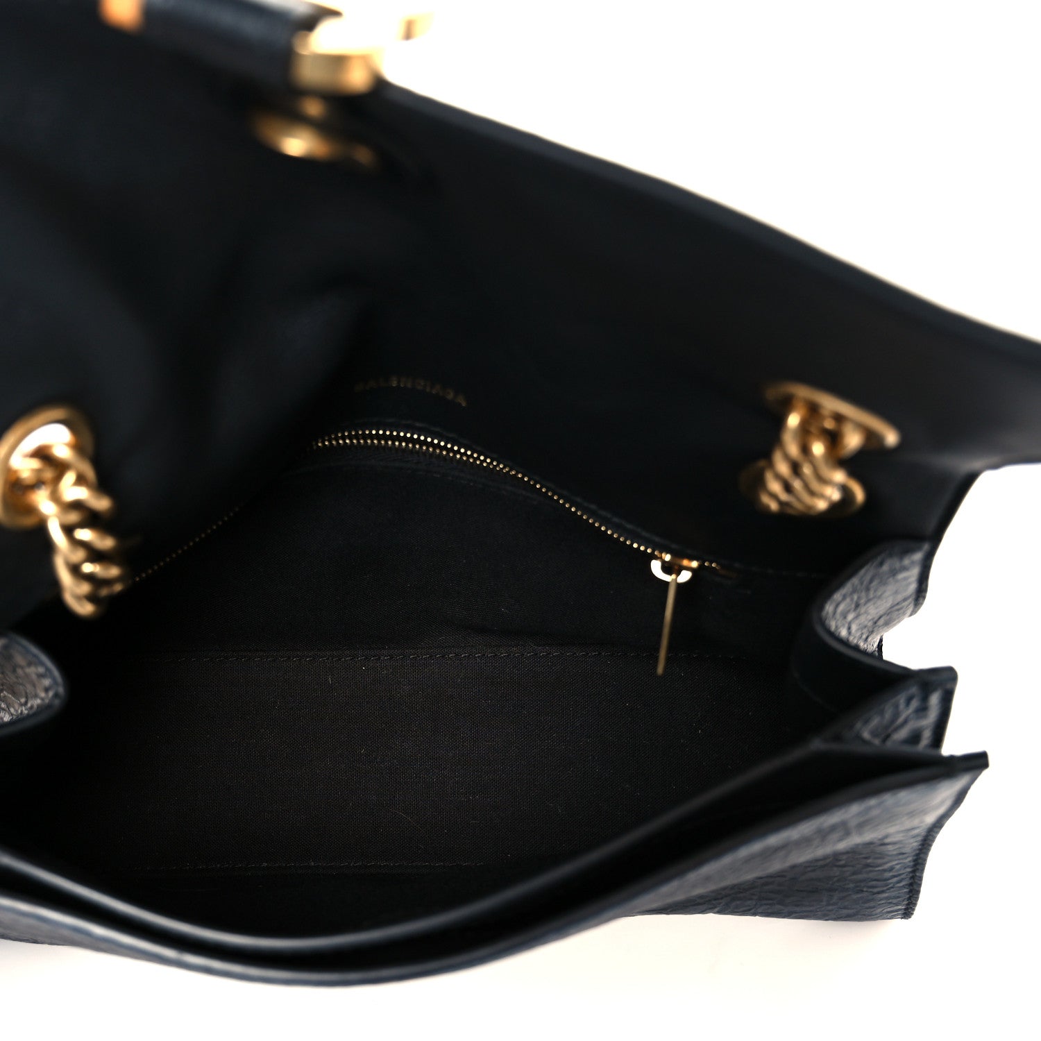 Crushed Calfskin Quilted Small Souvenirs Crush Chain Bag Black