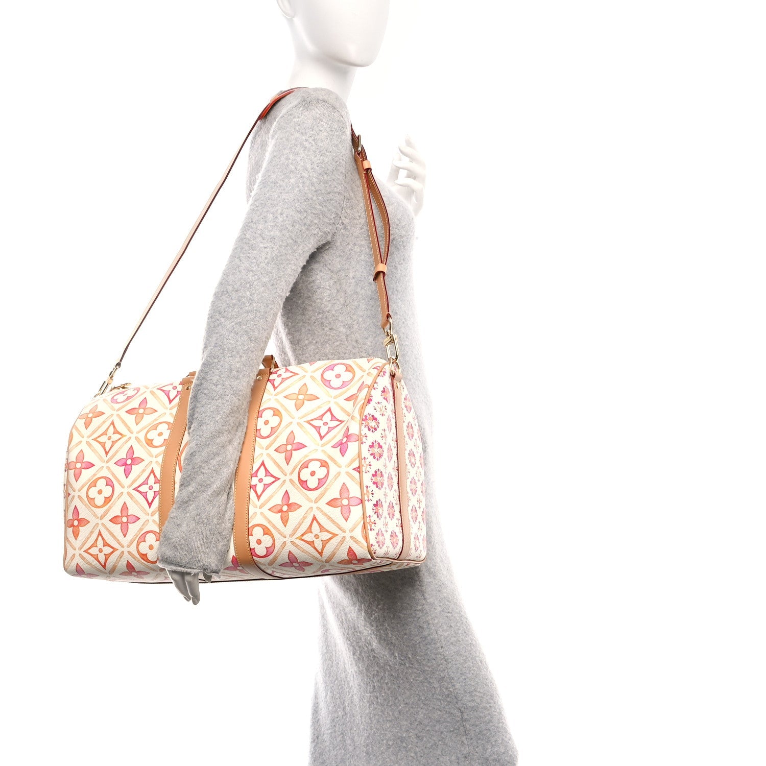 Monogram Tiles By The Pool Keepall Bandouliere 45 Coral