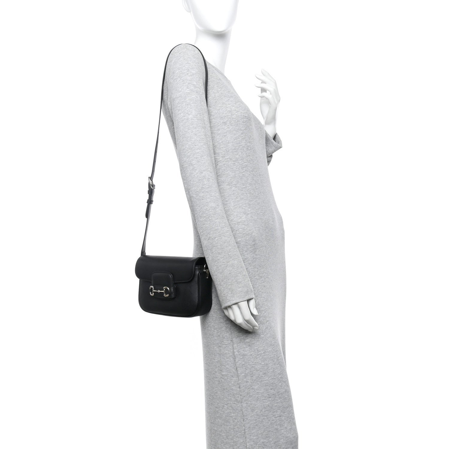 Arabella Calfskin Horsebit 1955 Shoulder Bag Black