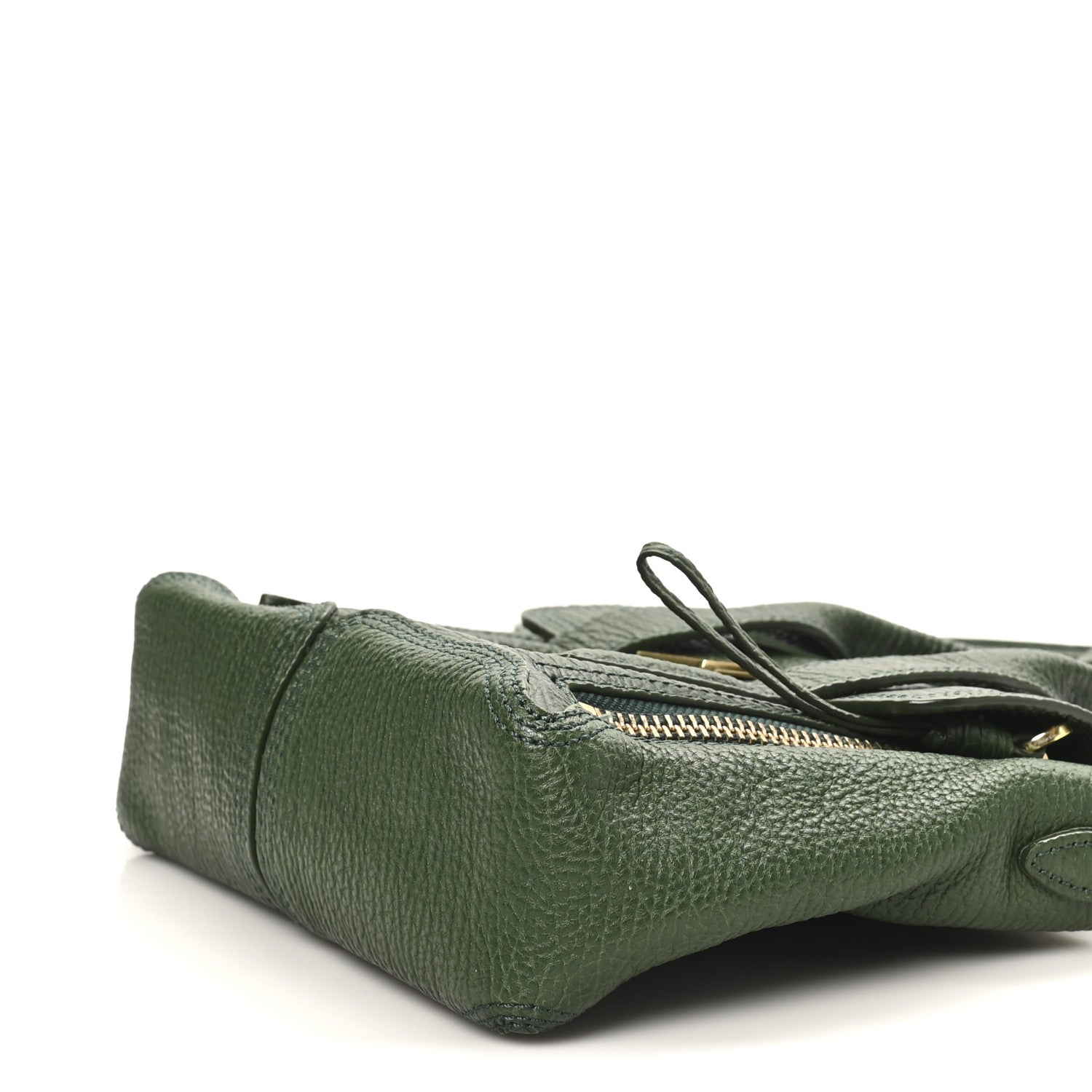 Textured Calfskin Mini Pashli Satchel Military Green