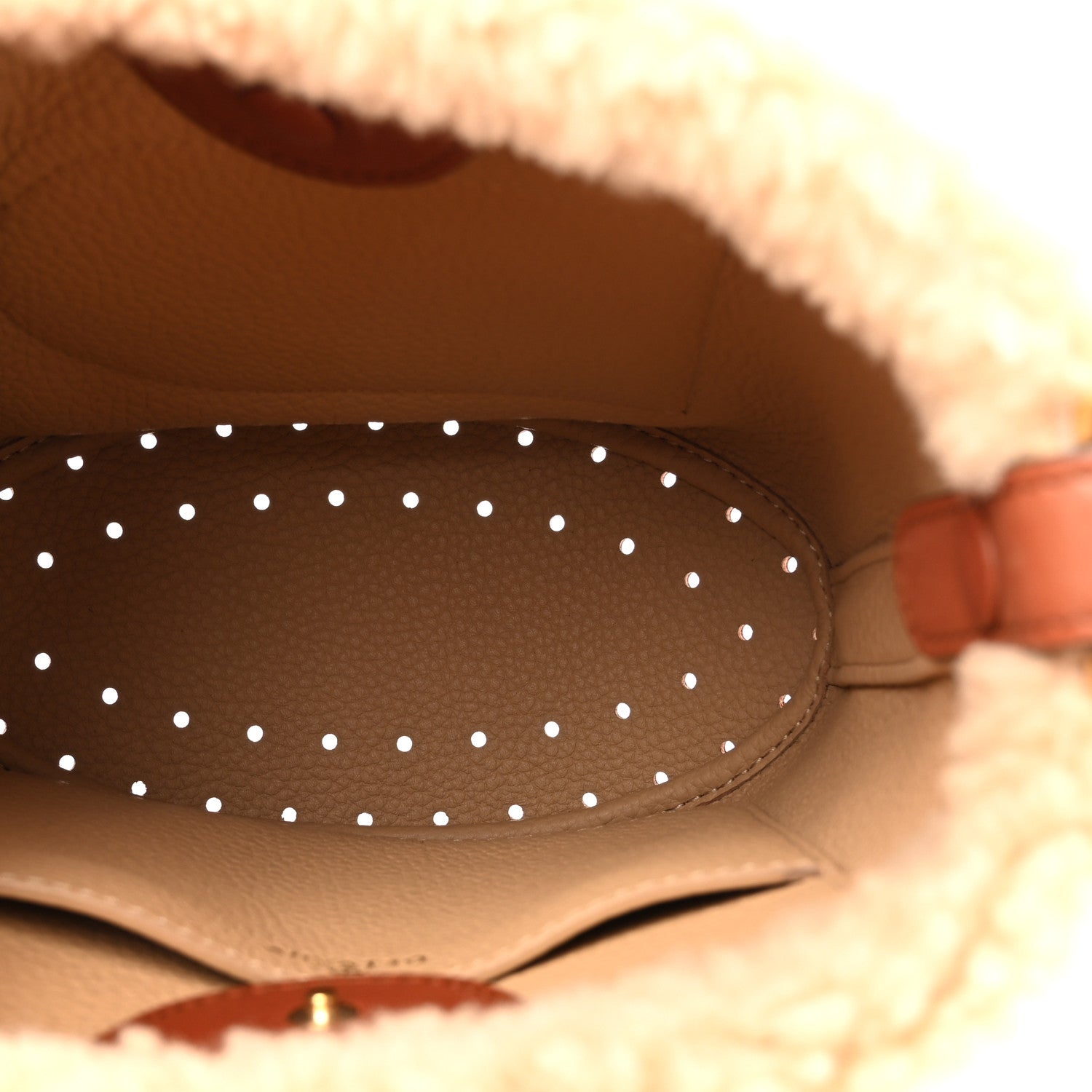 Teddy Calfskin Mini Pin Daily Surpique Bucket Natural