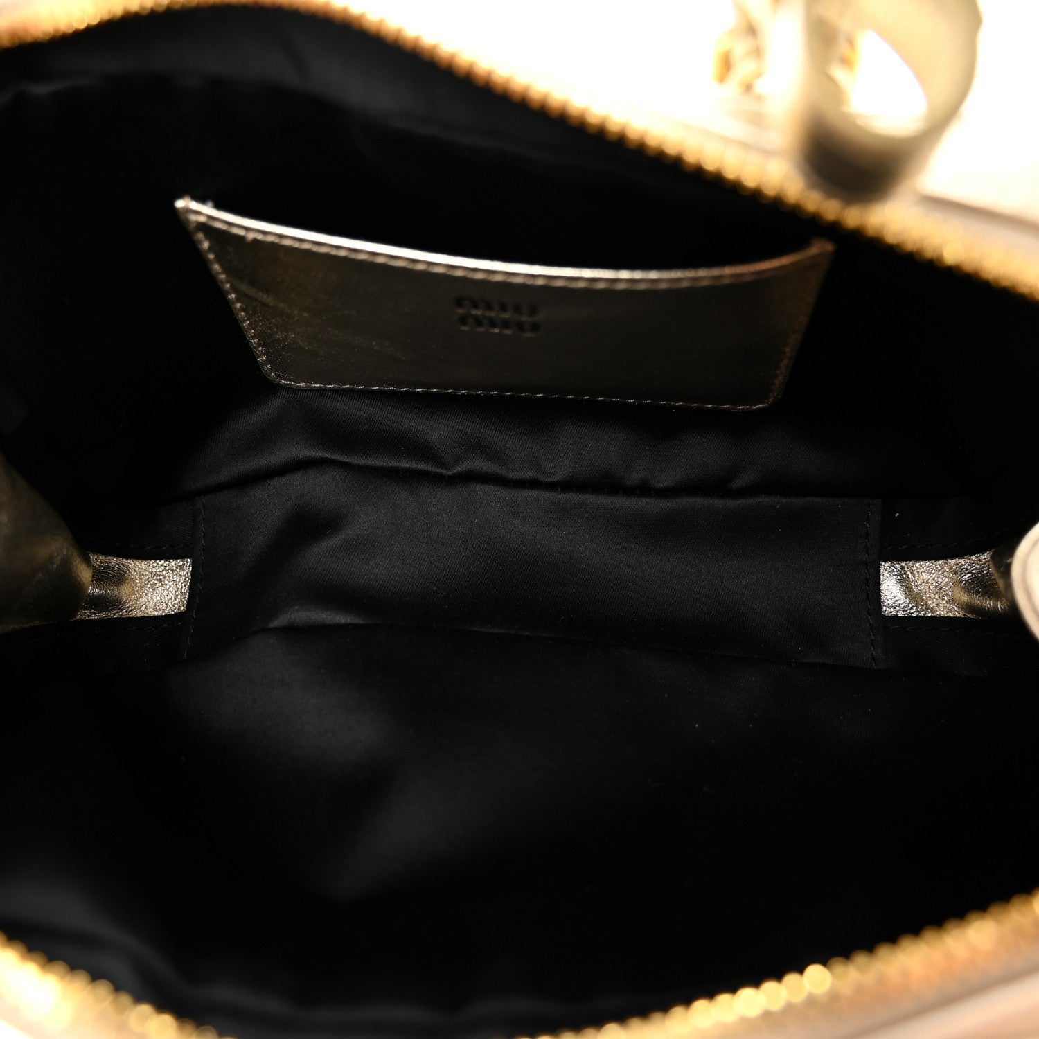 Metallic Nappa Matelasse Mini Arcadie Top Handle Bag Pirite