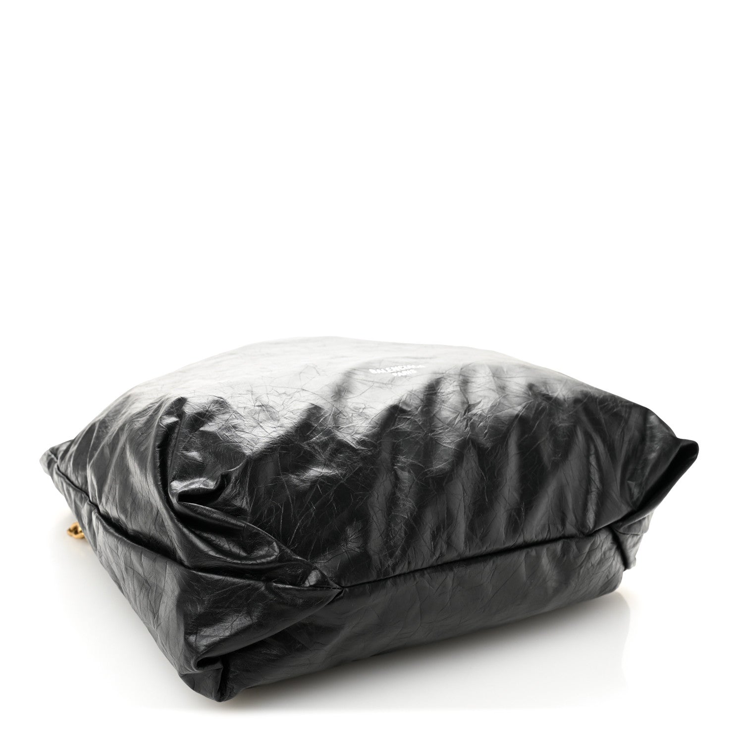 Crushed Calfskin Crush Medium Chain Tote Black