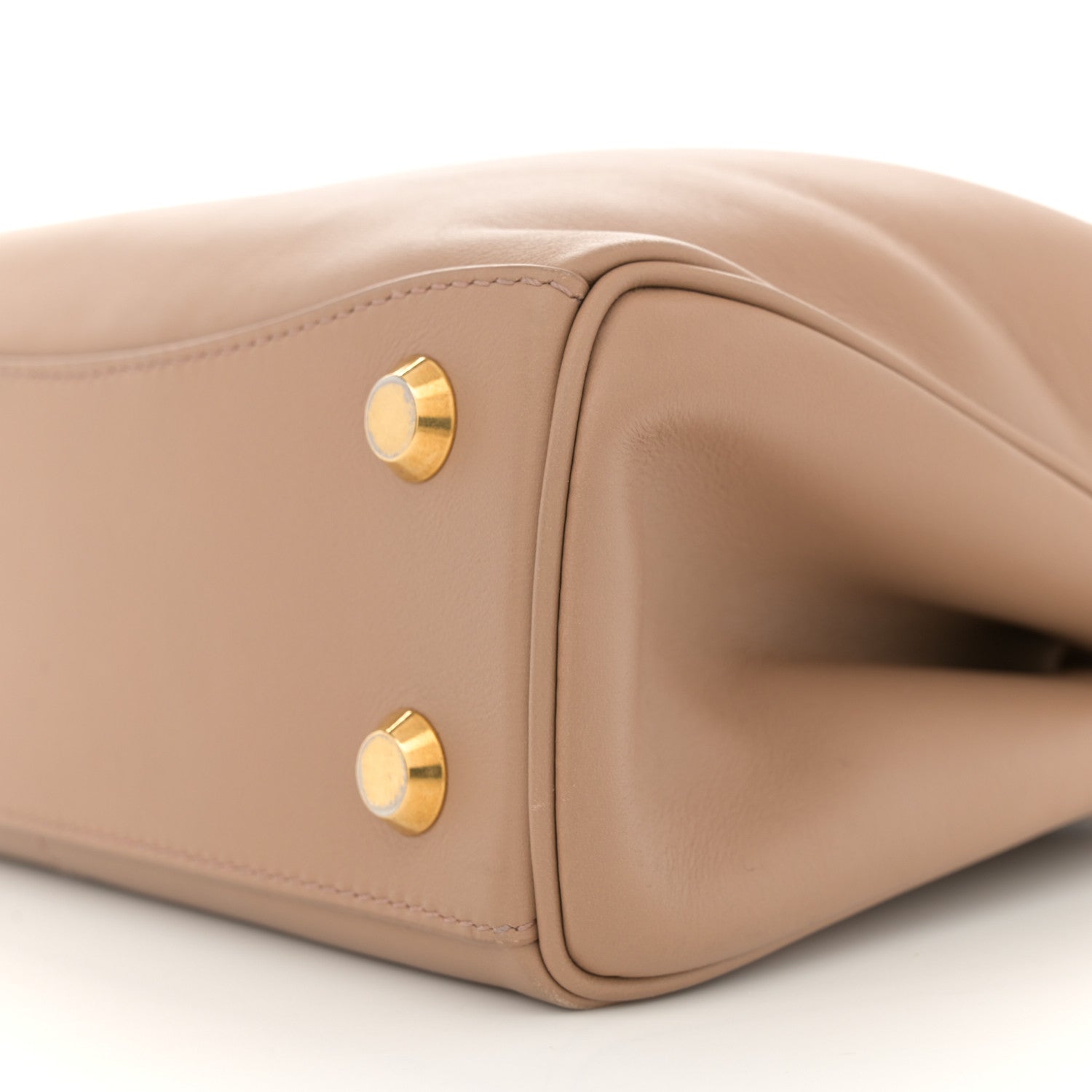 Natural Smooth Calfskin Mini Rodeo Top Handle Handbag Latte