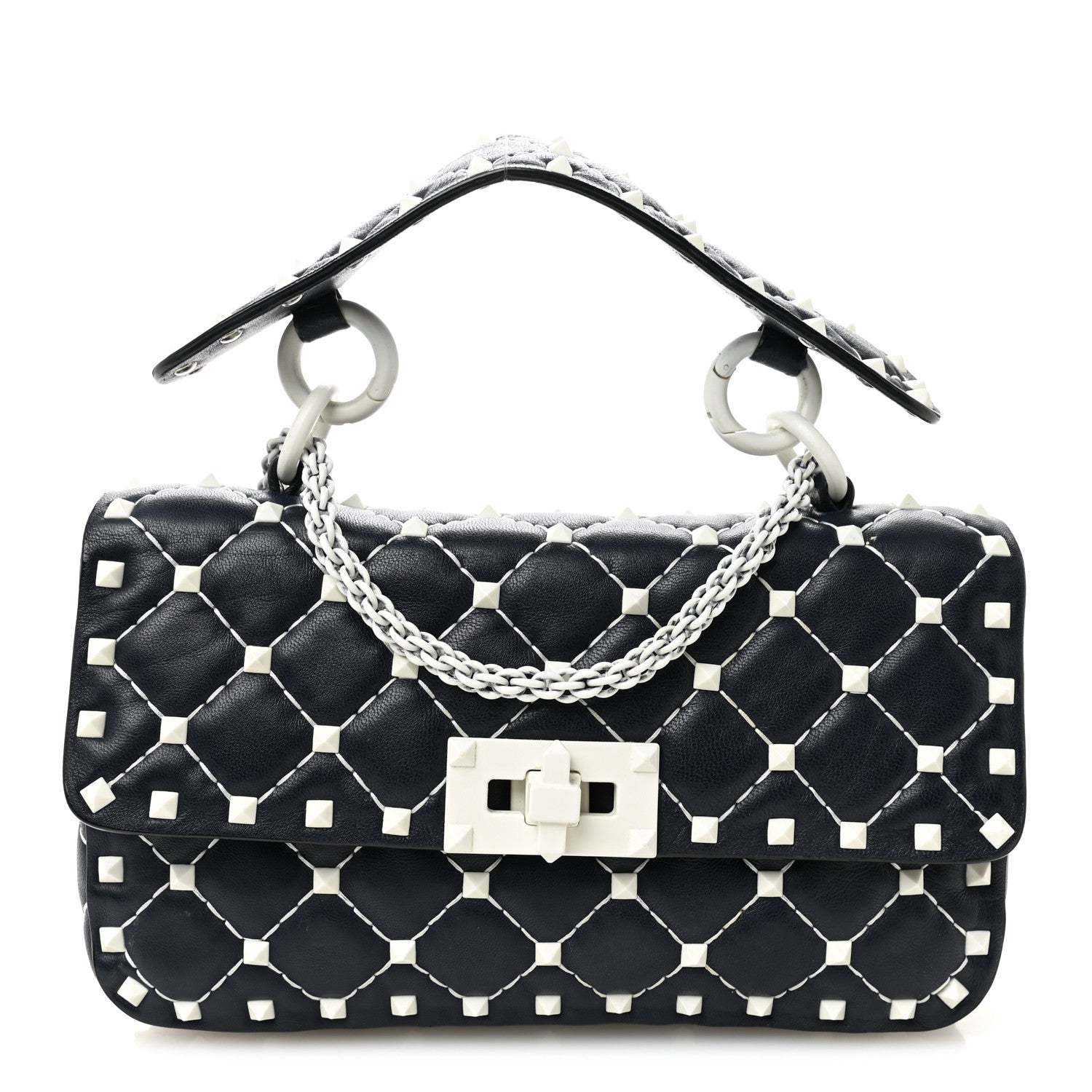 Nappa Small Free Rockstud Spike Shoulder Bag Marine