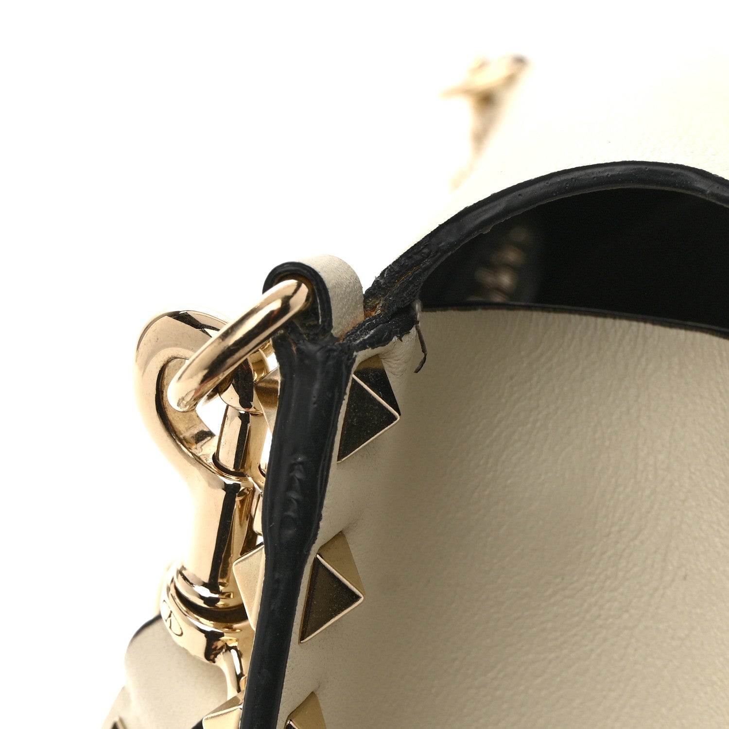 Vitello Small Rockstud Flap Crossbody Bag Light Ivory