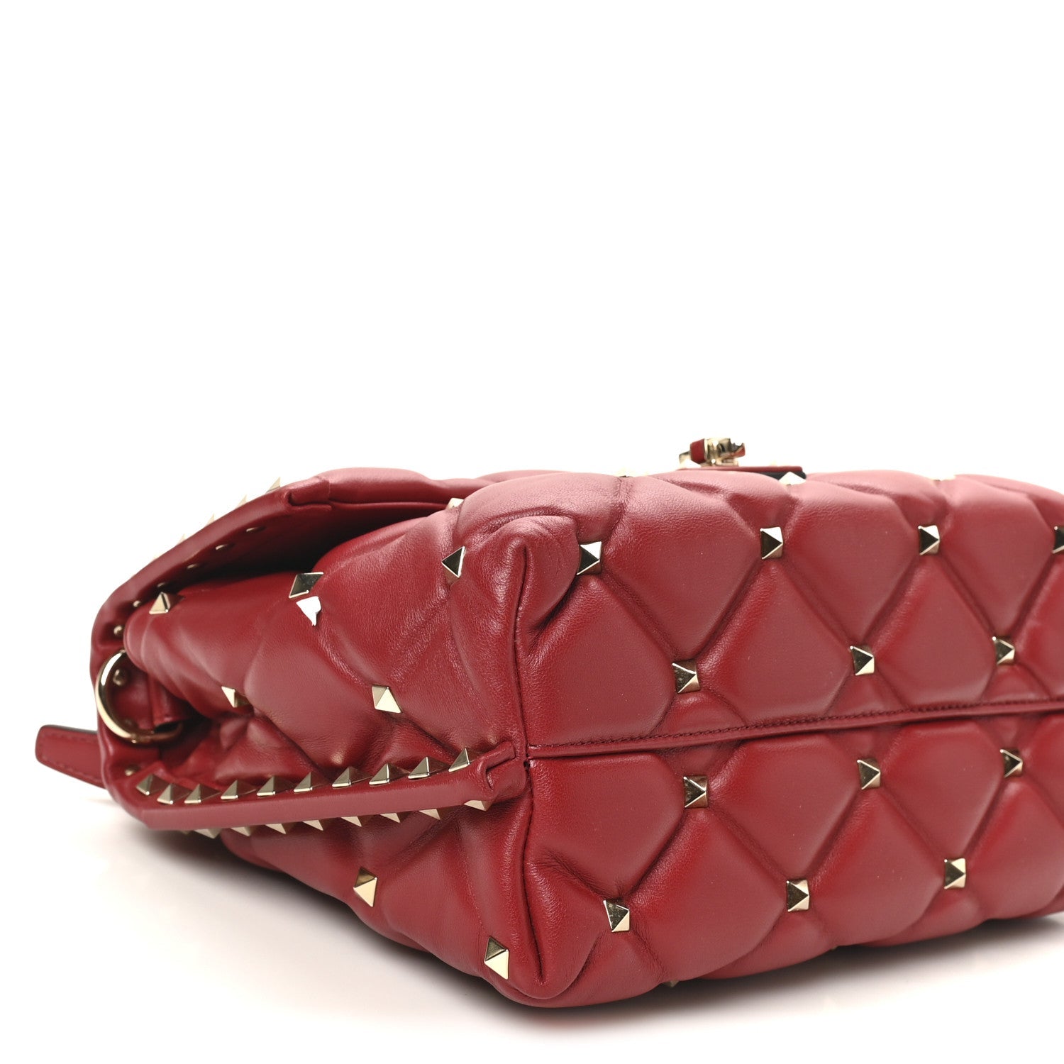 Nappa Medium Candystud Top Handle Bag Rosso Valentino
