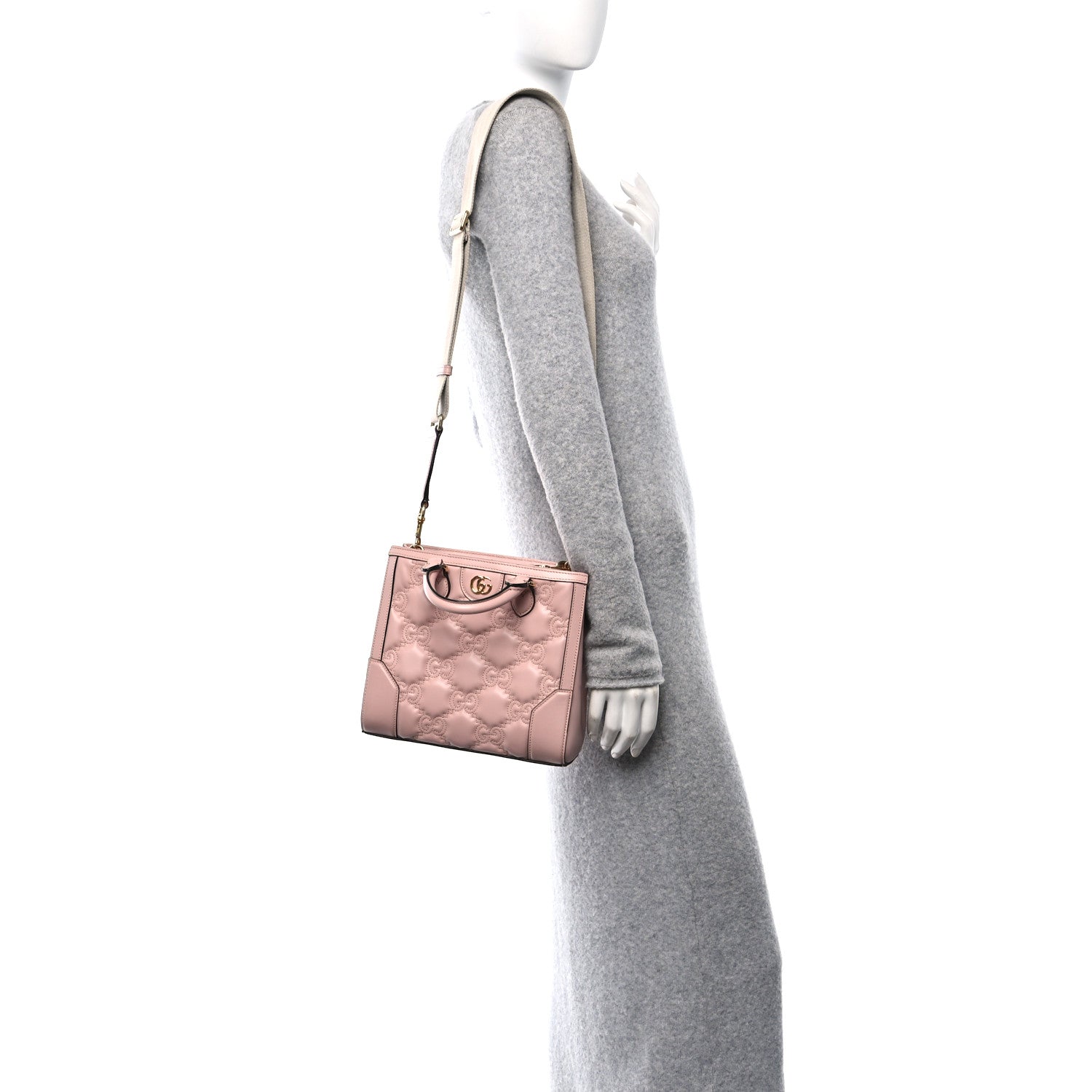 Calfskin GG Matelasse Mini Top Handle Bag Perfect Pink