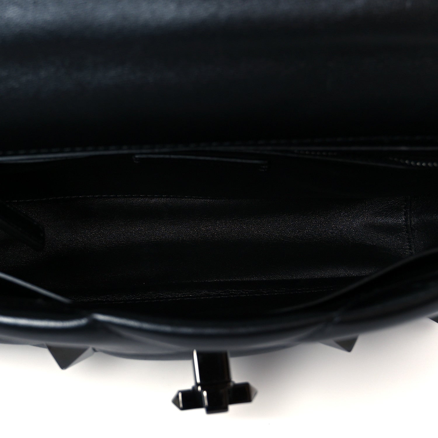 Nappa Monochrome Medium Roman Stud Shoulder Bag Black