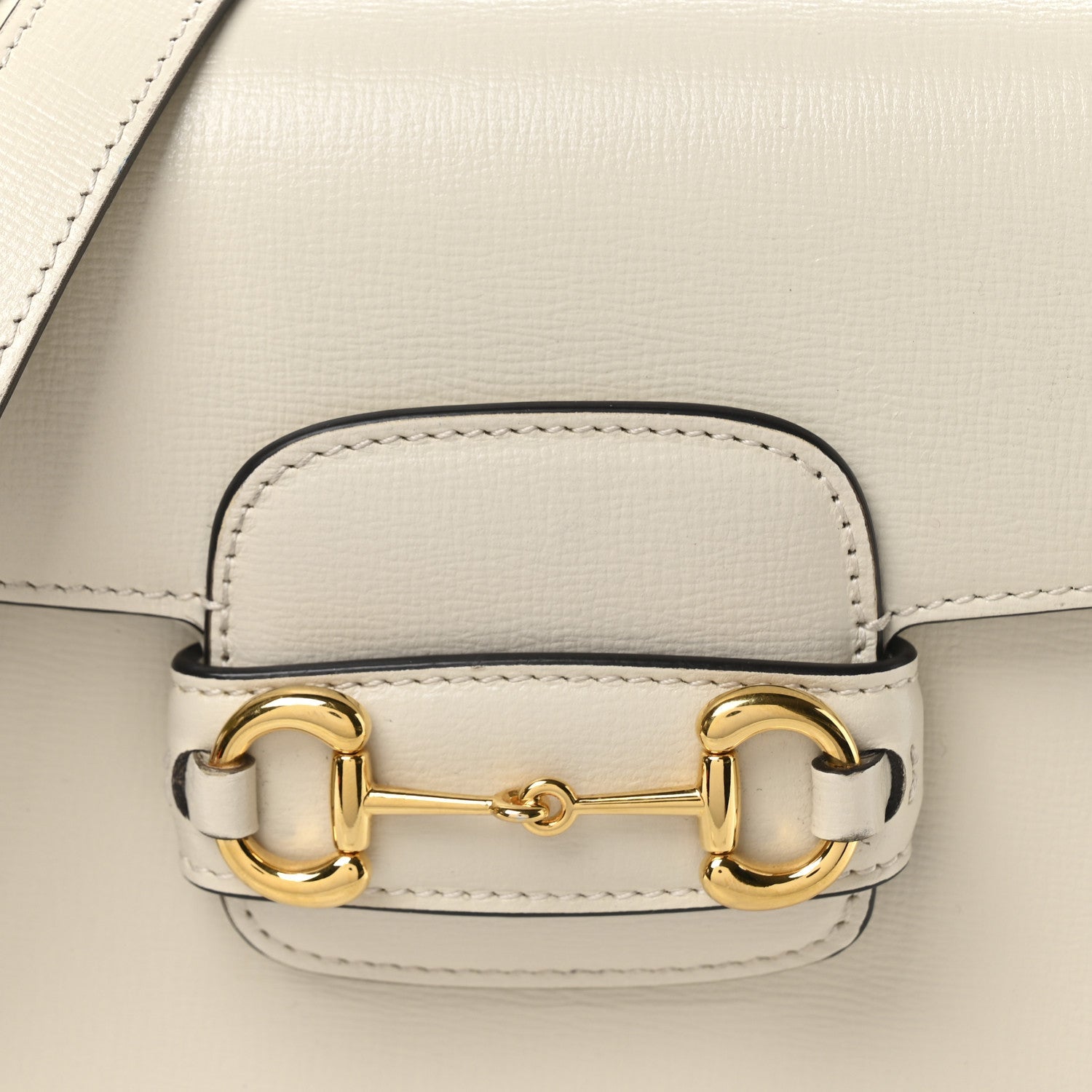 Azalea Calfskin Web Mini Horsebit 1955 Shoulder Bag Mystic White