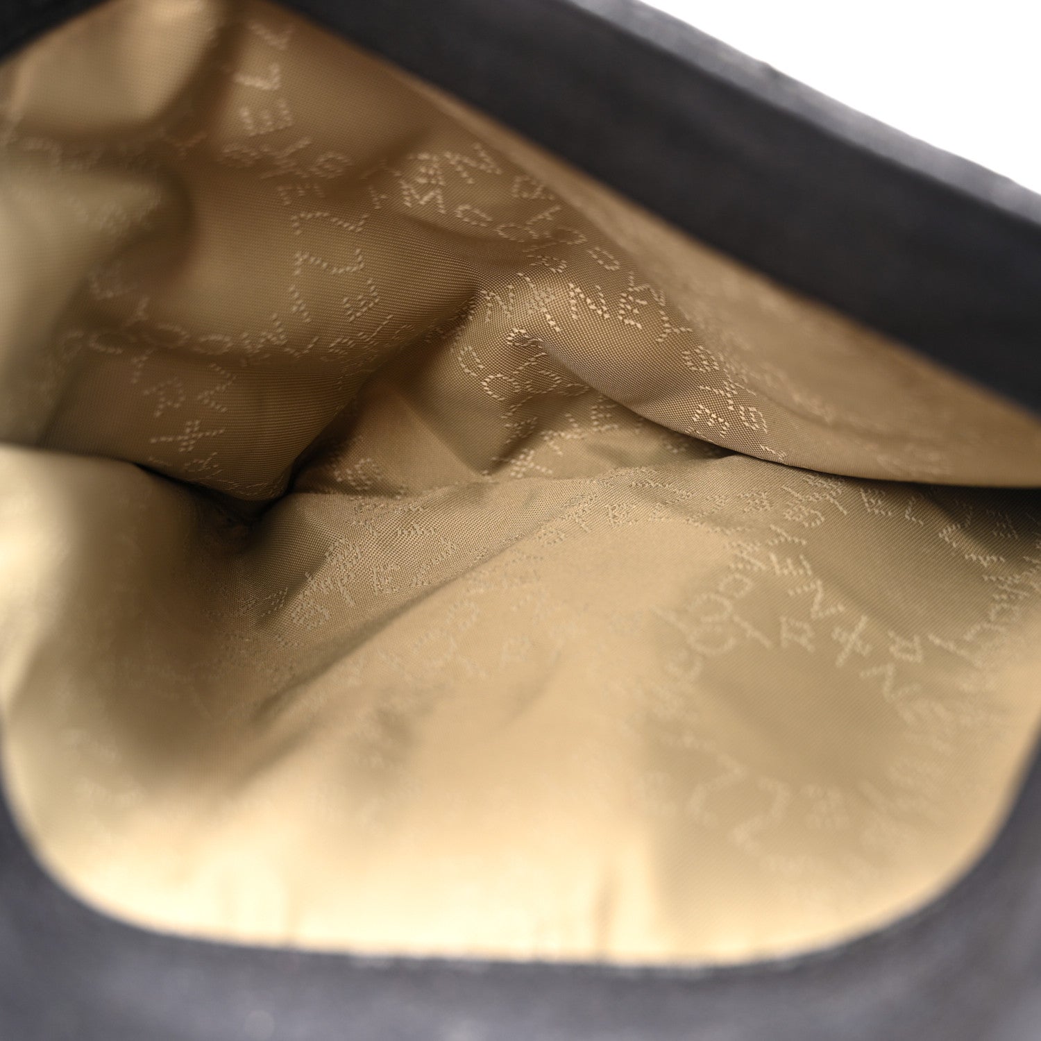 Shaggy Deer Quilted Falabella Fold Over Clutch Black