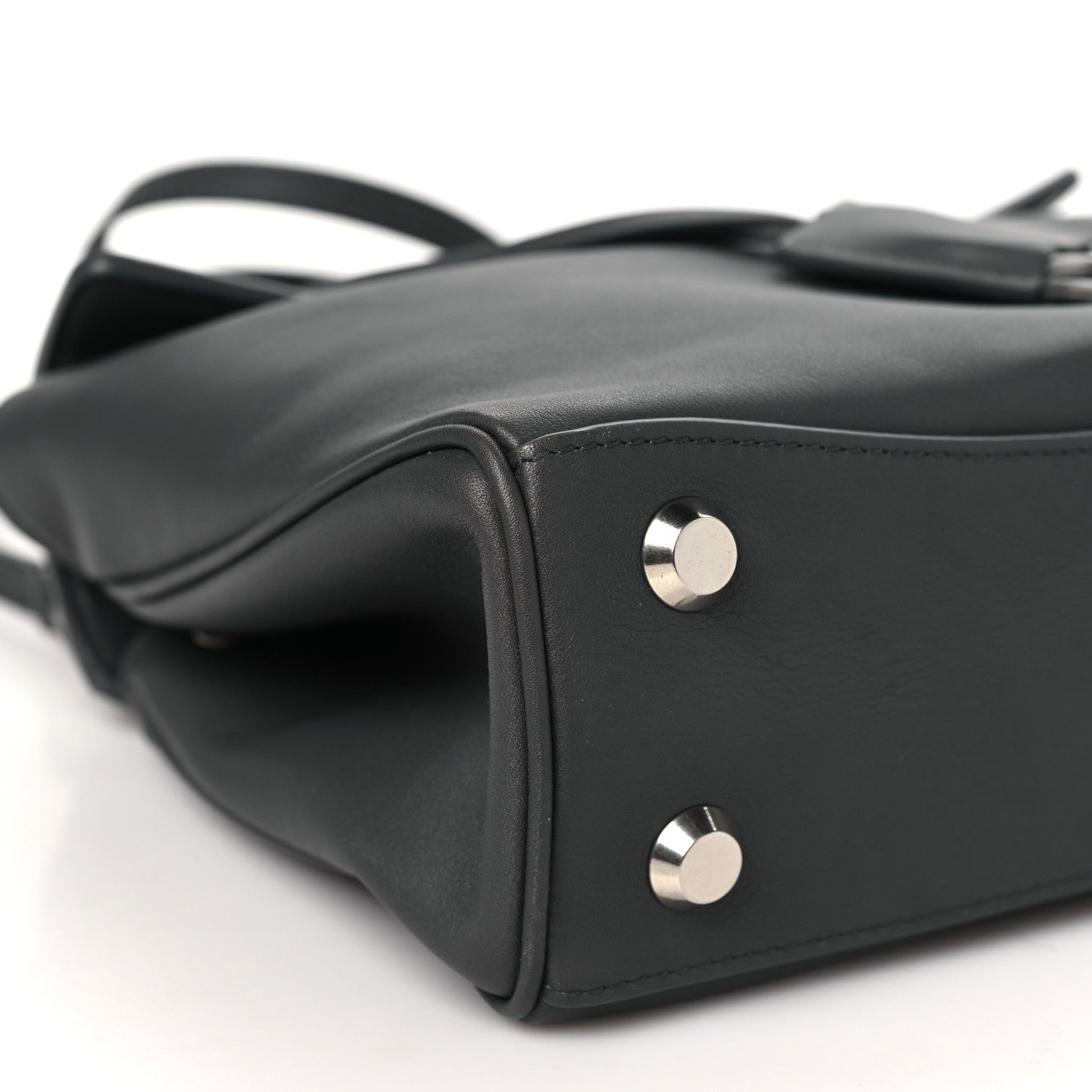 Natural Smooth Calfskin Mini Rodeo Top Handle Handbag Grey