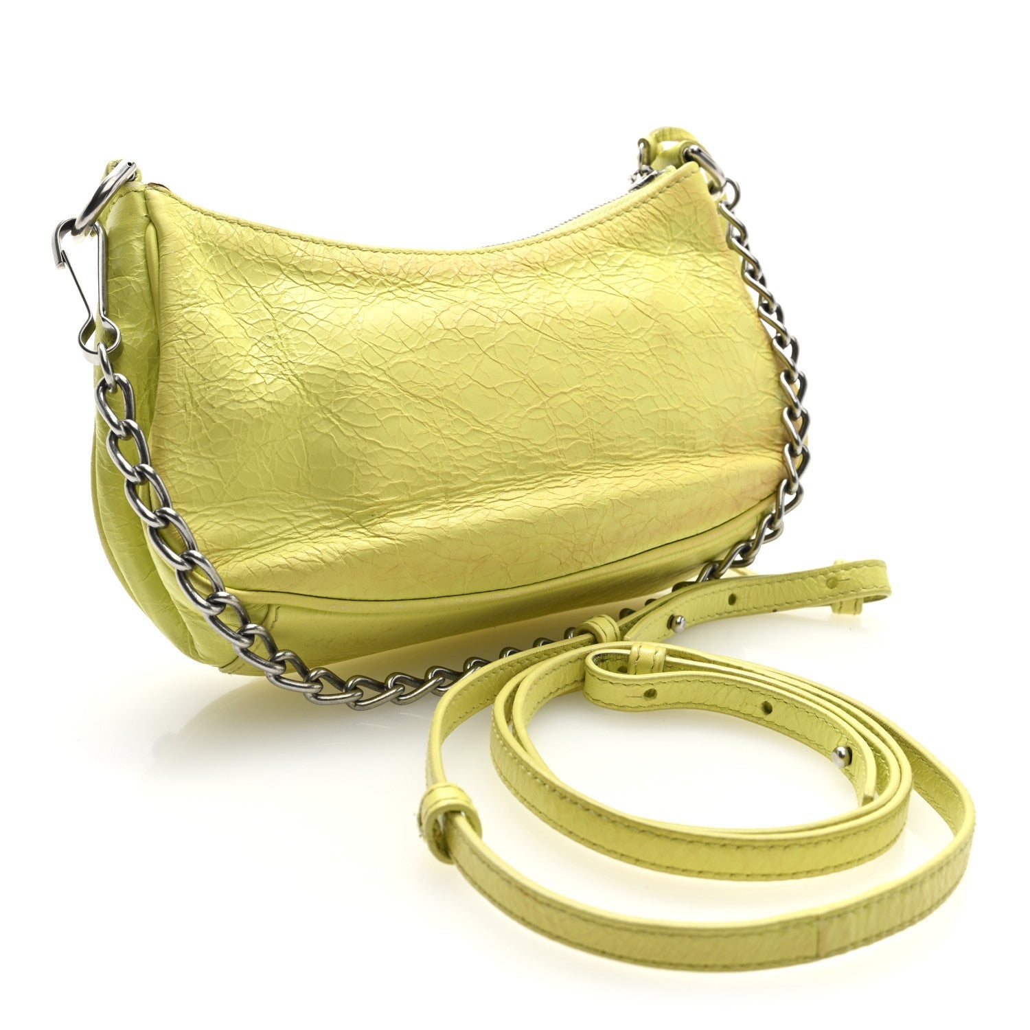 Agneau Arena Le Cagole Mini Purse With Chain Lime