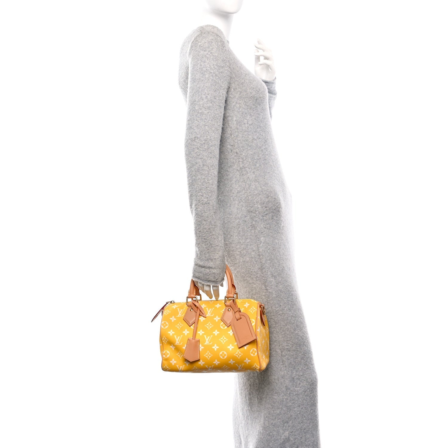 Calfskin Monogram Speedy P9 Bandouliere 25 Jaune Mat