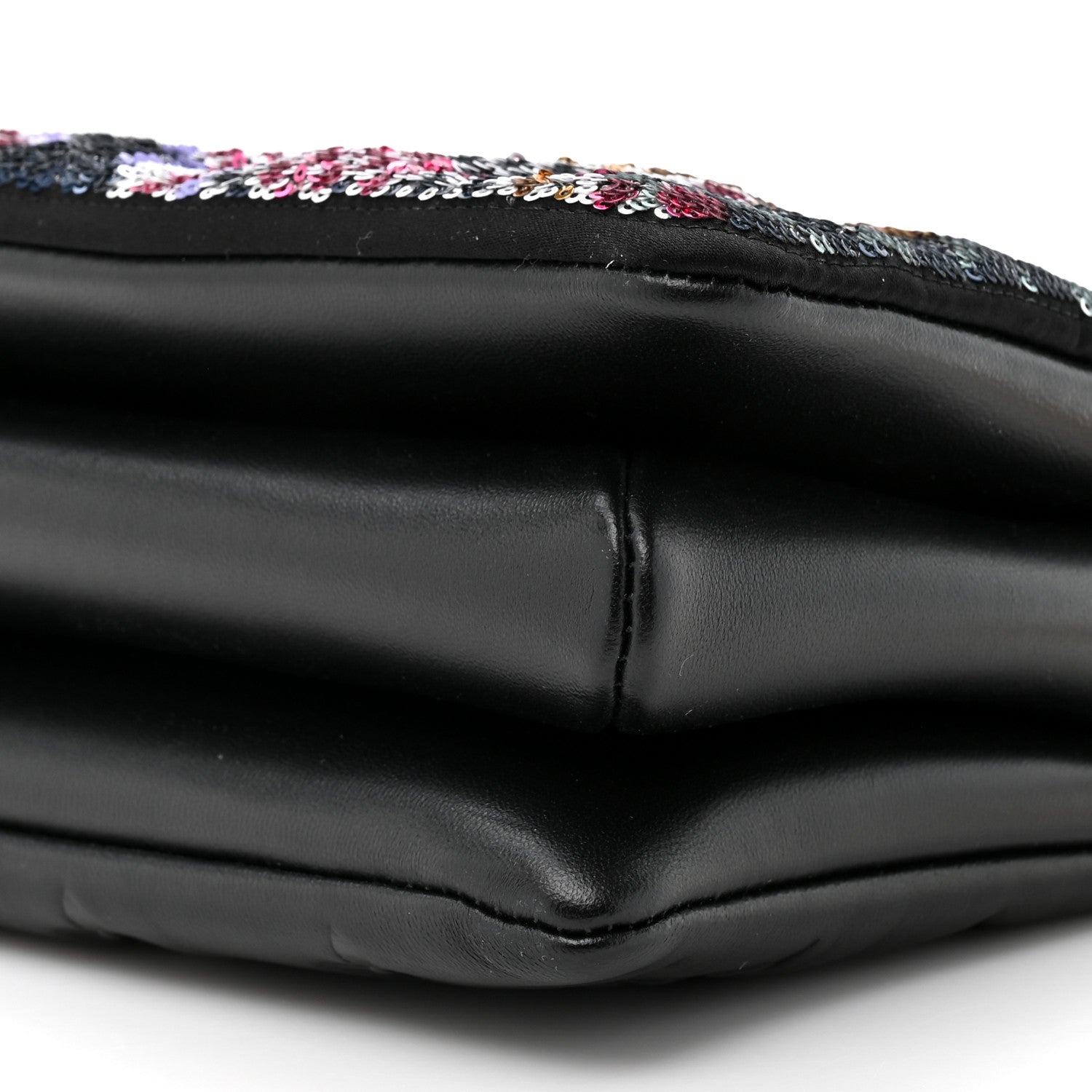 Lambskin Satin Sequin Embellished Monogram Coussin BB Black Multicolor