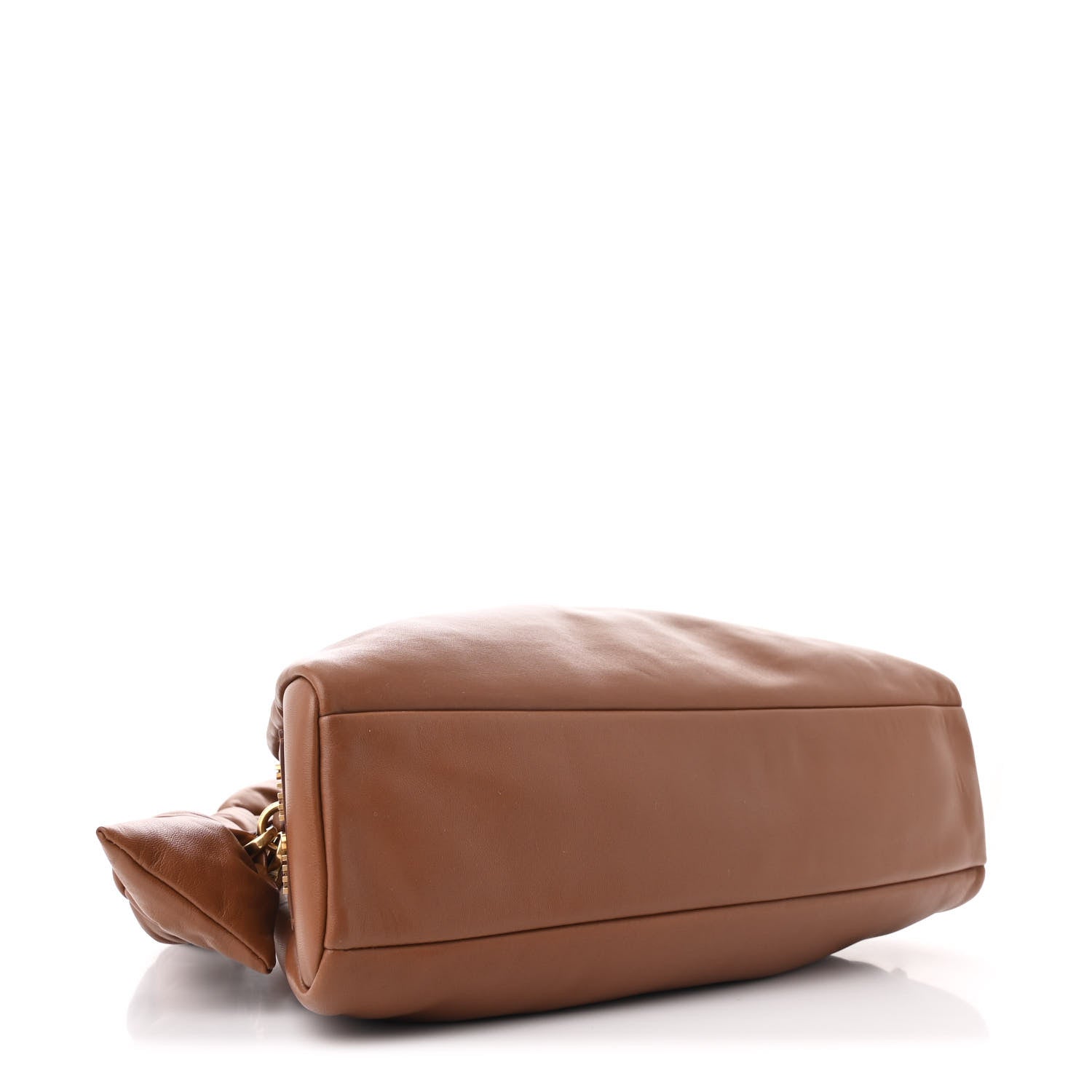 Nappa Knot Top Handle Shoulder Bag Cognac