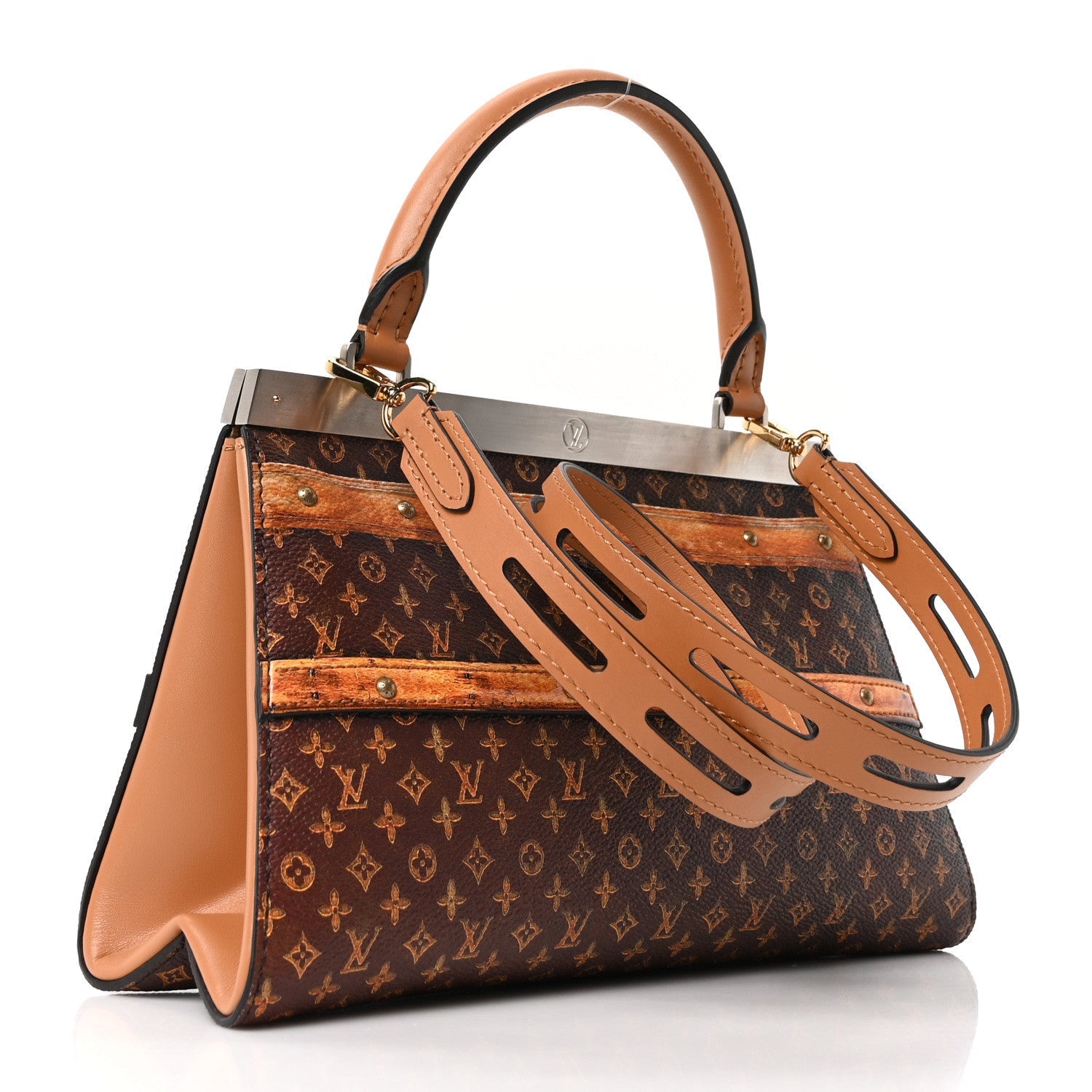 Calfskin Transformed Monogram Time Trunk Crown Frame Bag