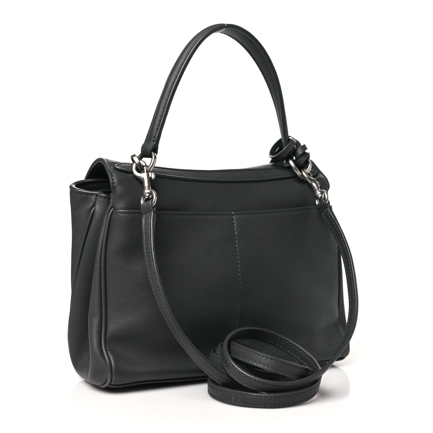 Natural Smooth Calfskin Mini Rodeo Top Handle Handbag Grey