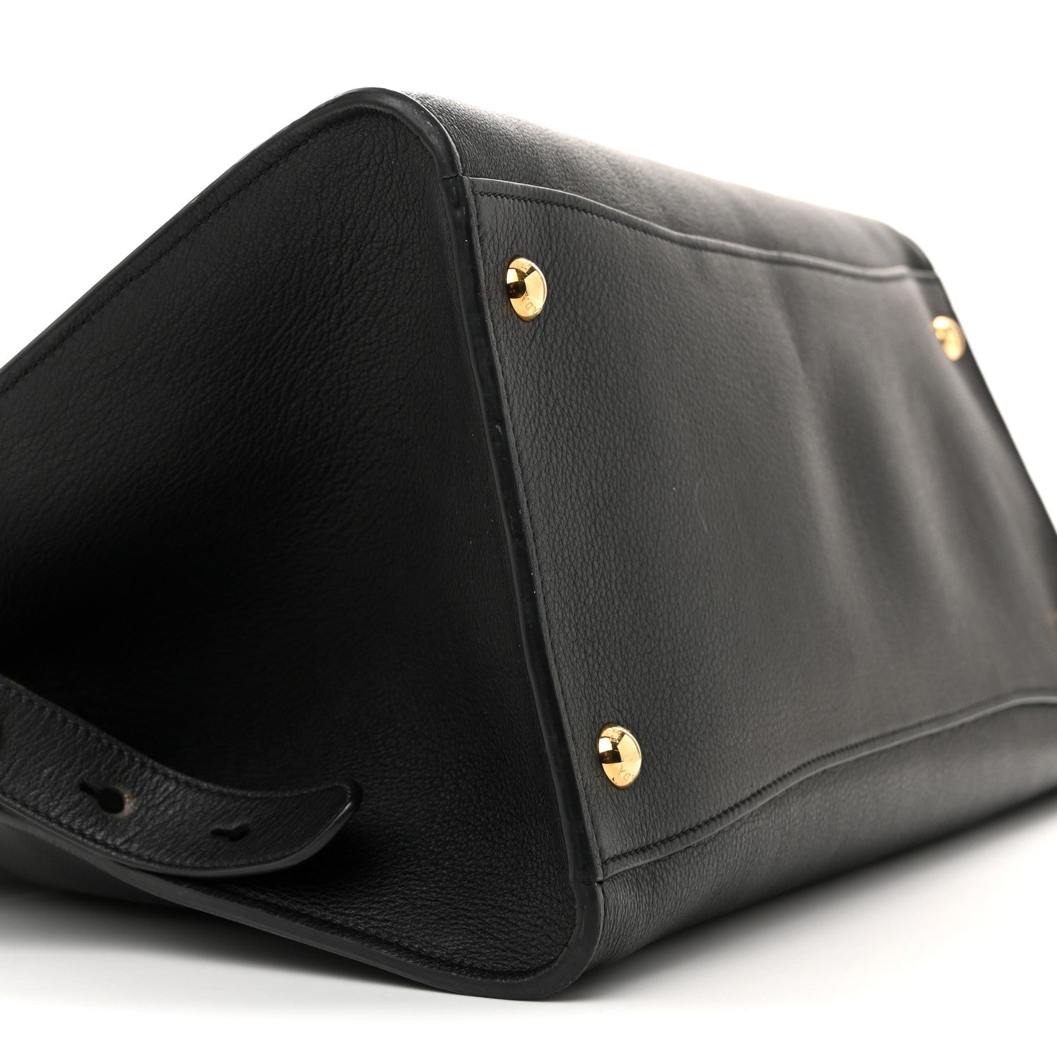 Soft Grain Calfskin Large Tote Bag Black