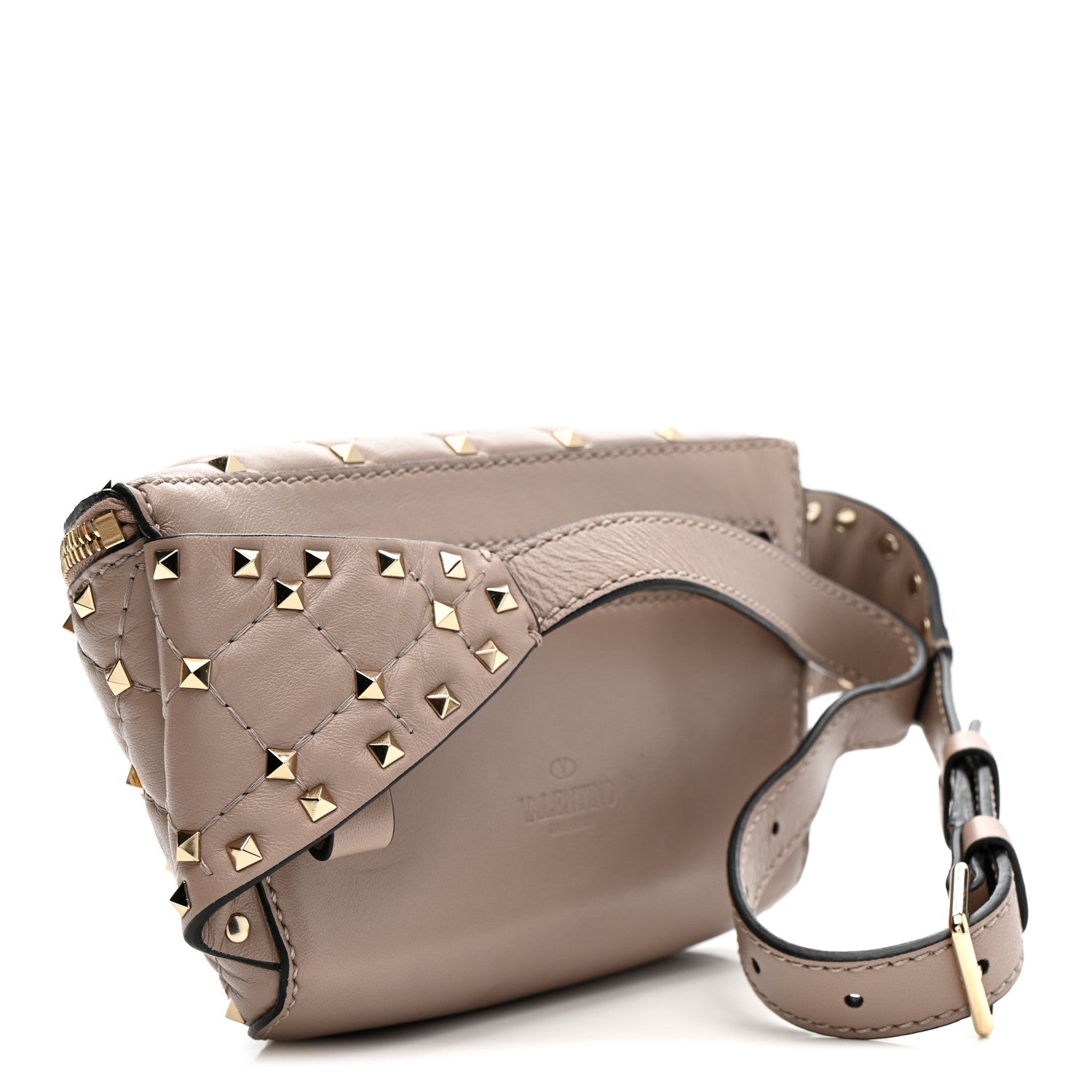 Nappa Rockstud Spike Belt Bag Poudre