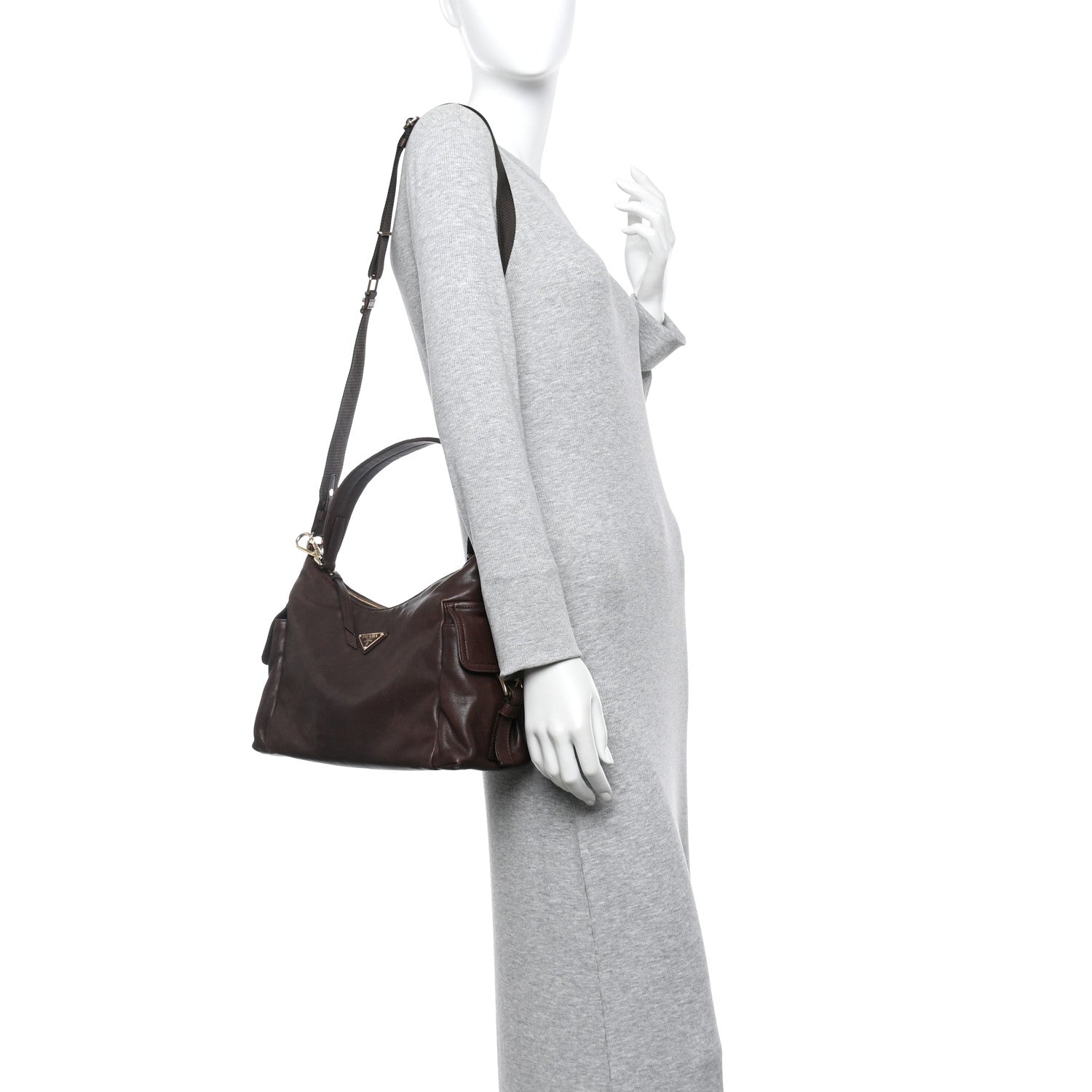 Nappa Large Explore Shoulder Bag Sienna