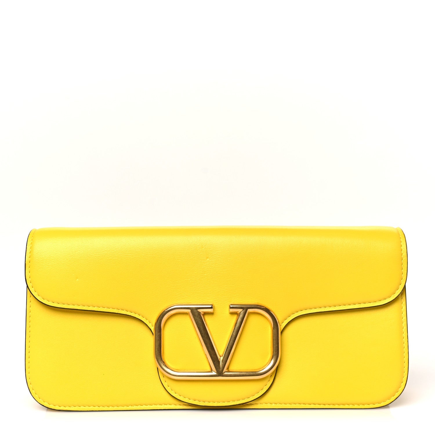 Calfskin Vlogo Loco Shoulder Bag Bright Lemon