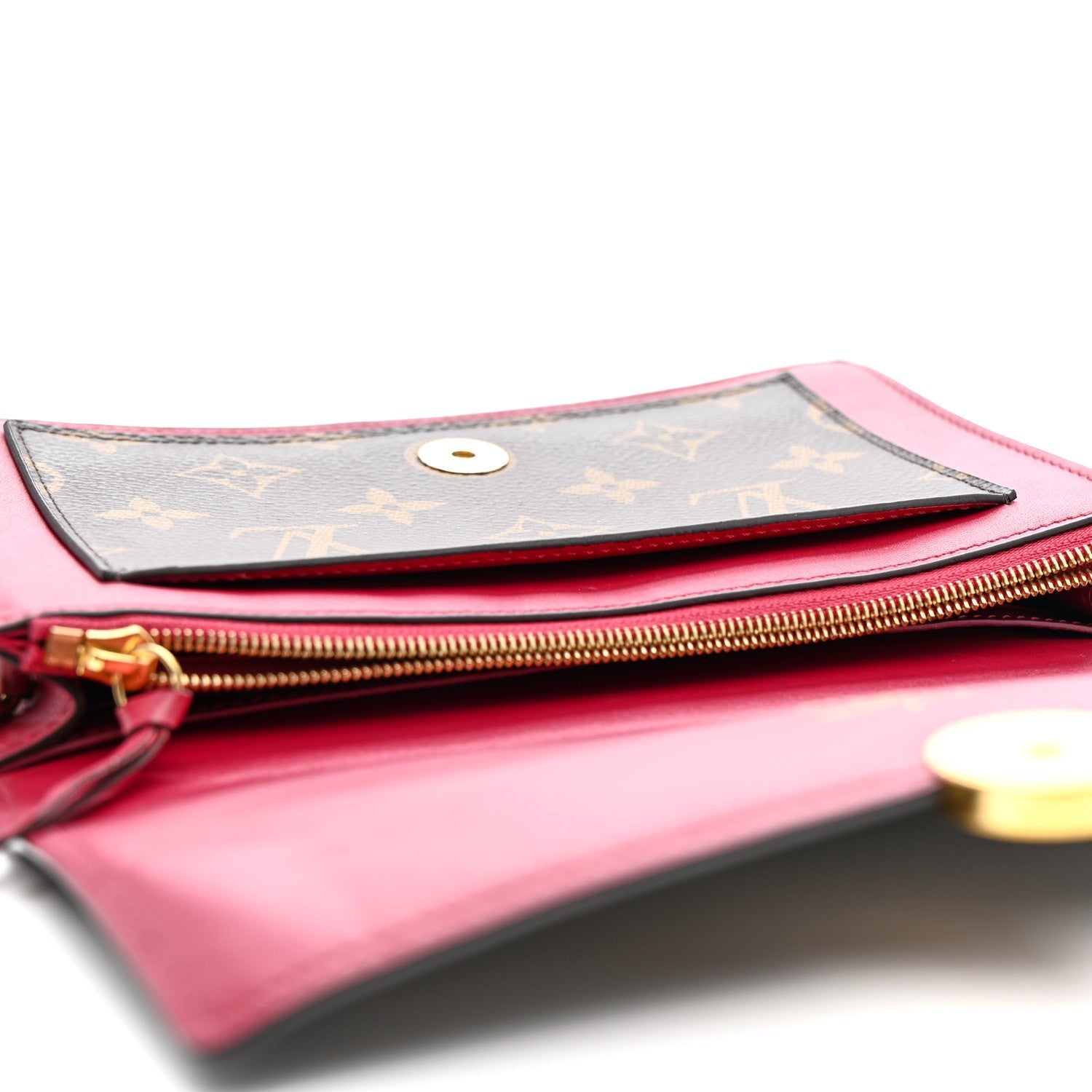 Monogram Flore Chain Wallet Fuchsia
