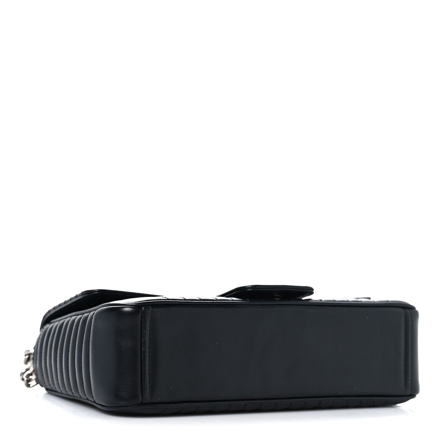 Soft Calfskin Impunture Diagramme Large Chain Flap Shoulder Bag Black