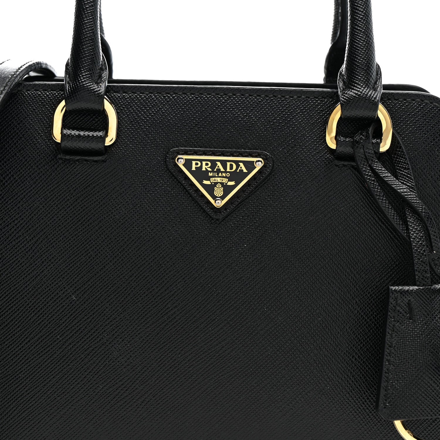 Saffiano Soft Calfskin Mini Zippered Crossbody Tote Black