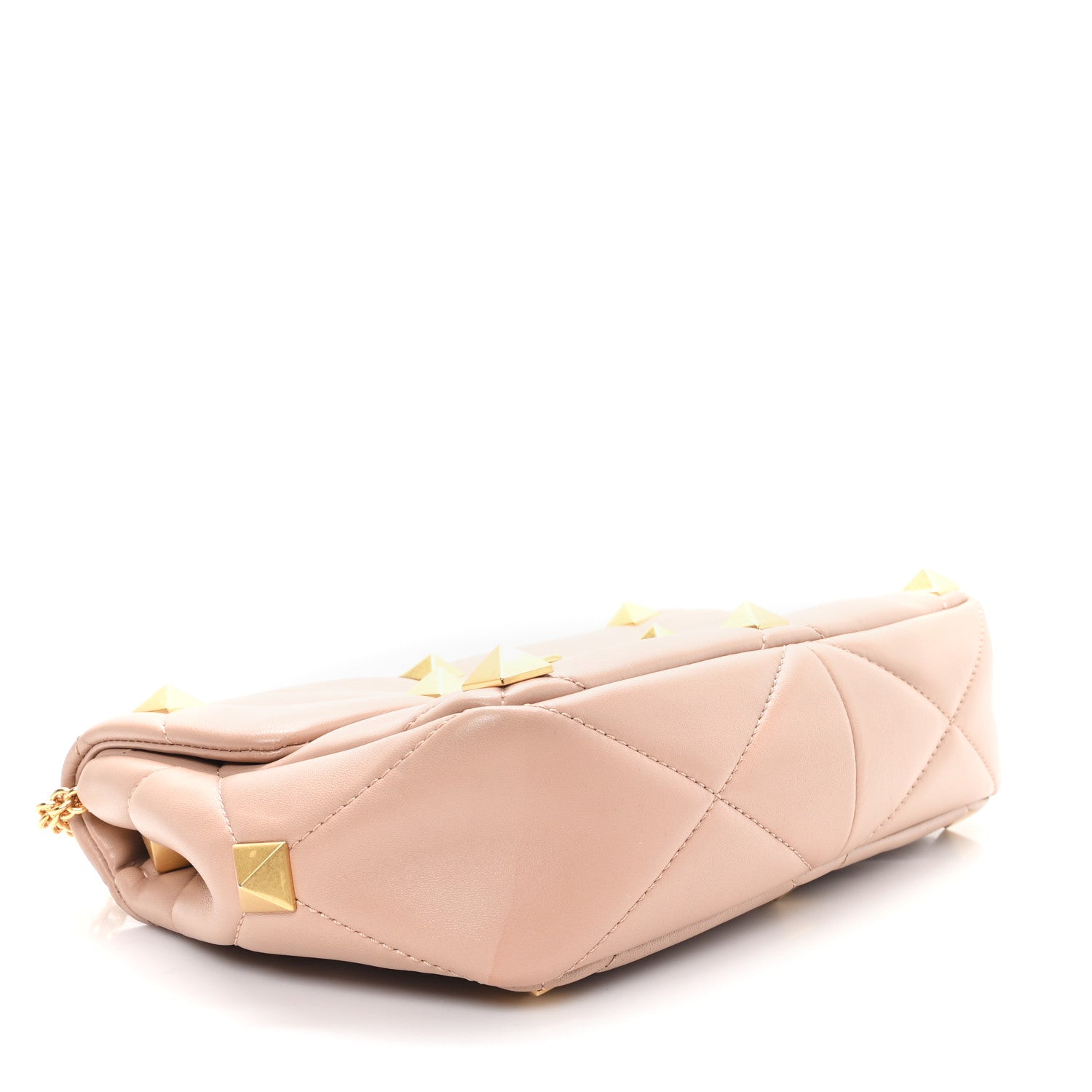 Nappa Large Roman Stud Shoulder Bag Rose Cannelle