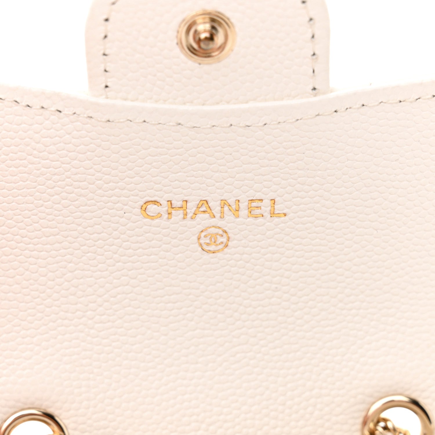 Caviar Quilted Mini Chain Belt Bag White