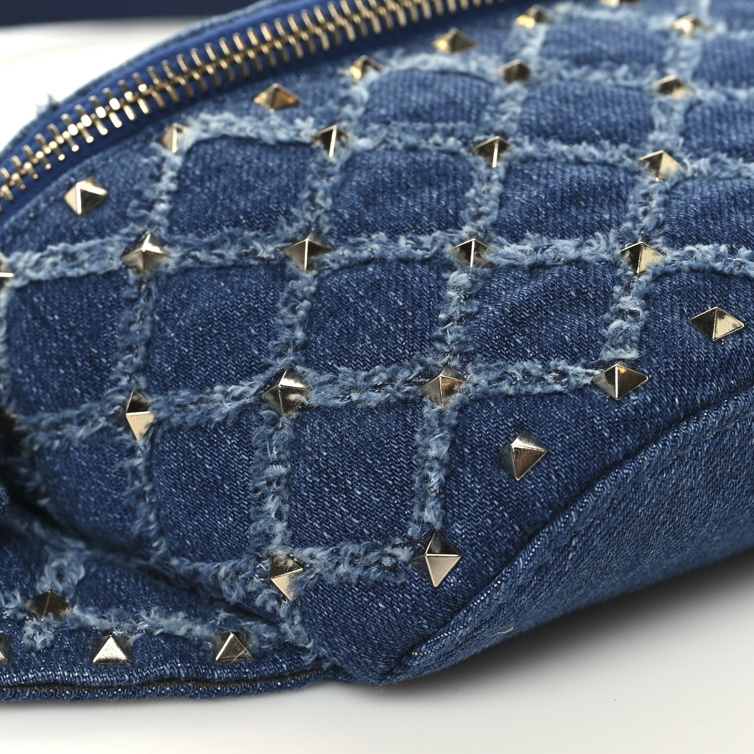 Denim Rockstud Spike Belt Bag 95 Denim