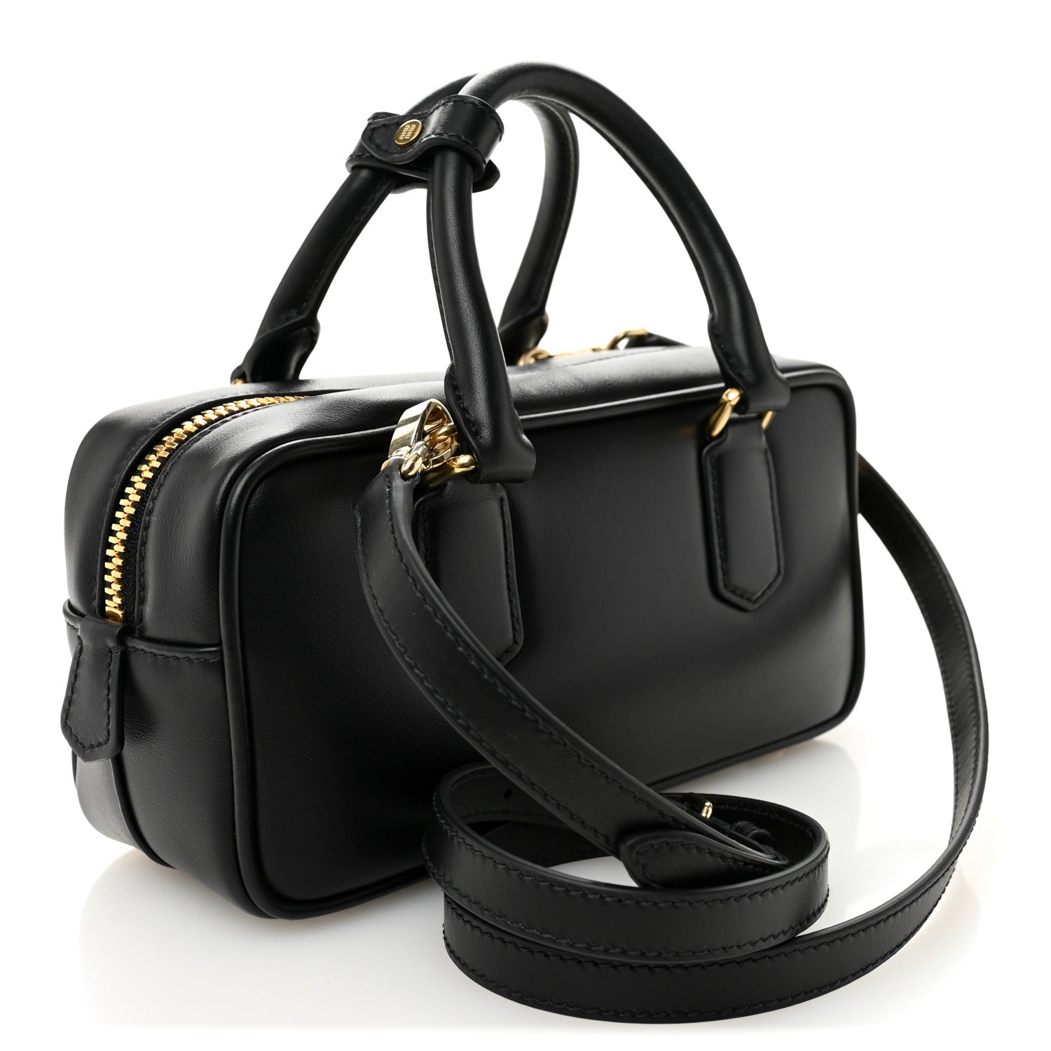 Calfskin Regular Arcadie Top Handle Bag Black