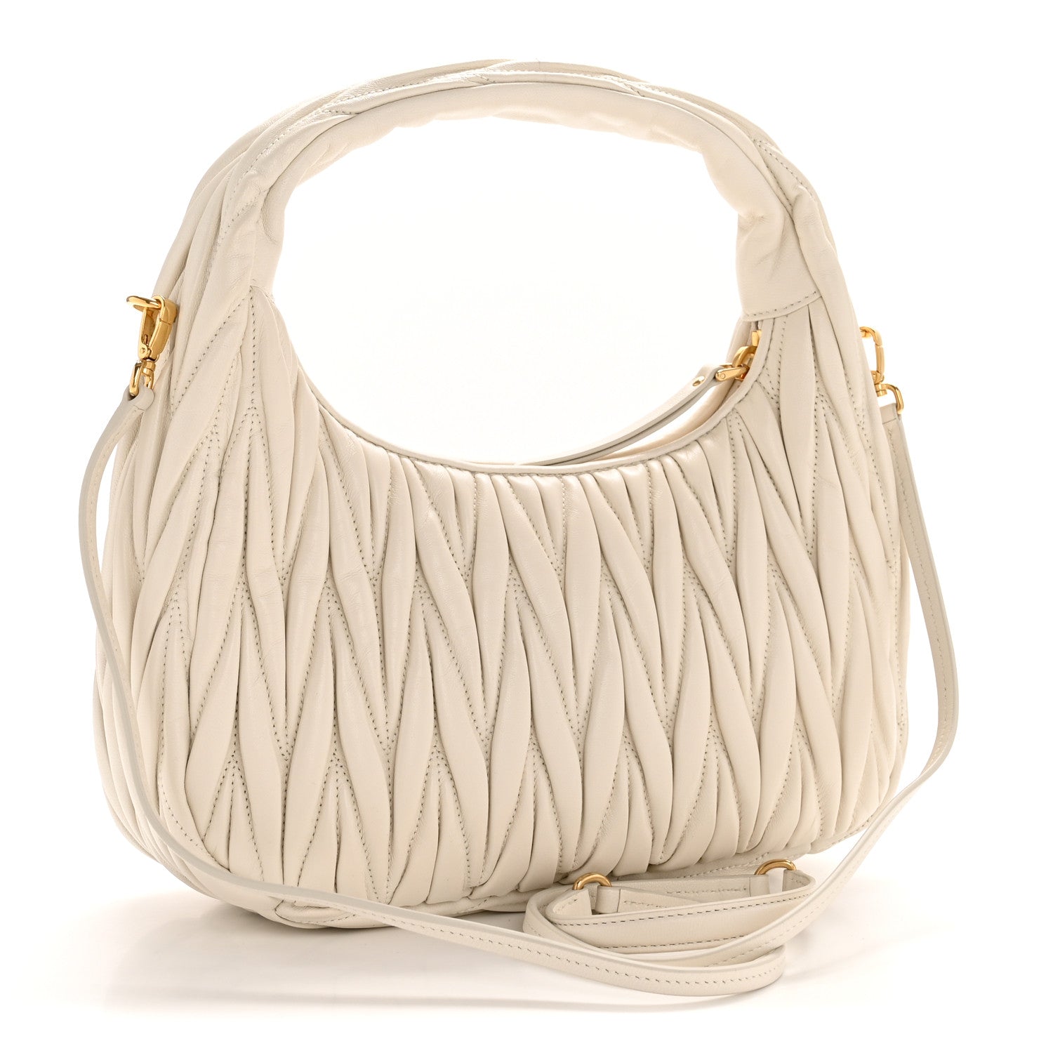 Nappa Matelasse Regular Wander Hobo White