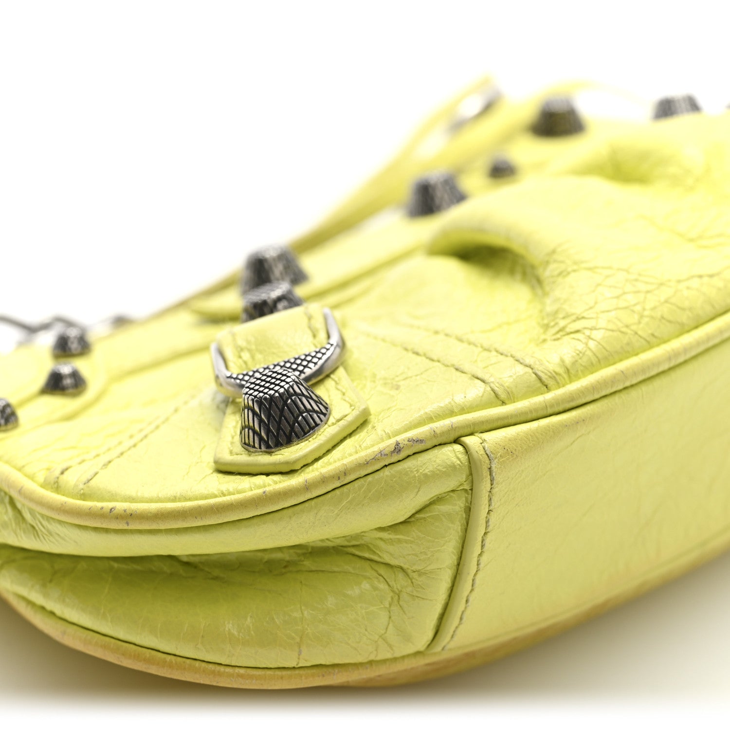 Agneau Arena Le Cagole Mini Purse With Chain Lime