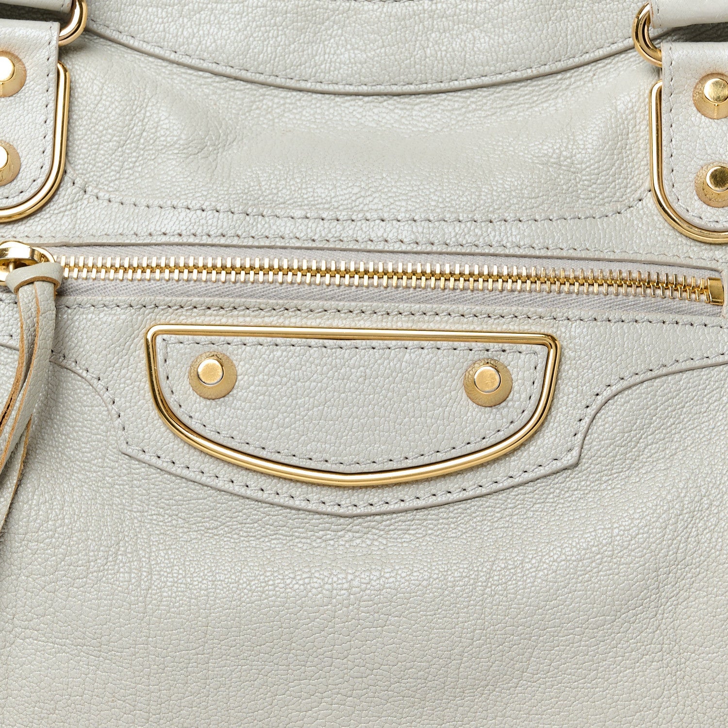 Chevre Gold Metallic Edge Hardware City Gris Glace