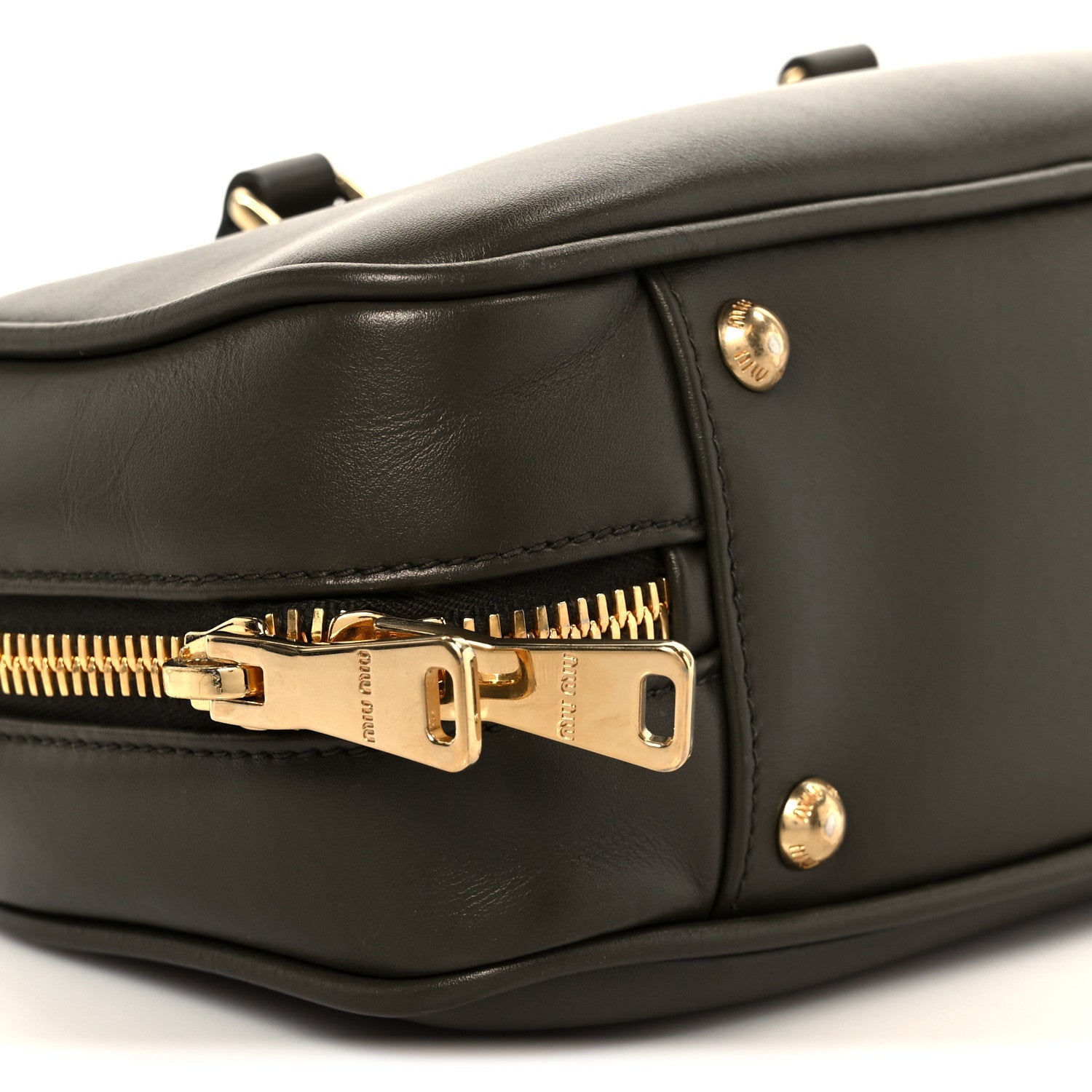 Calfskin Arcadie Top Handle Bag Military Green