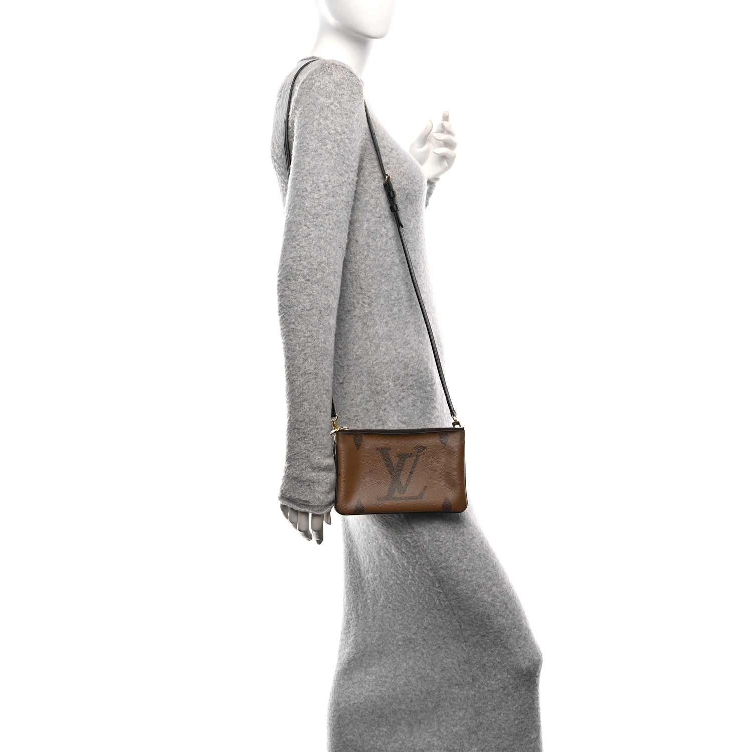 Reverse Monogram Giant Double Zip Pochette