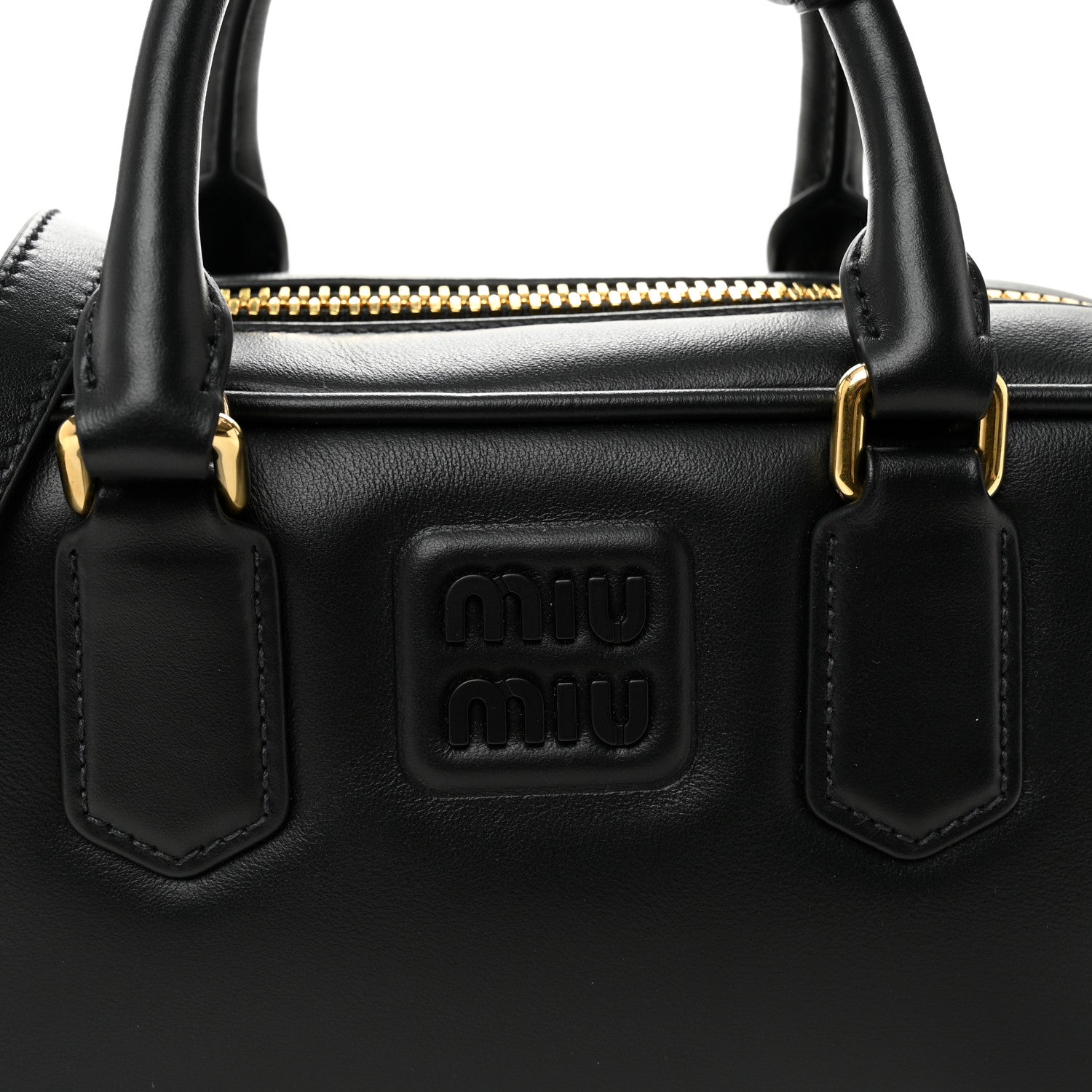 Calfskin Regular Arcadie Top Handle Bag Black