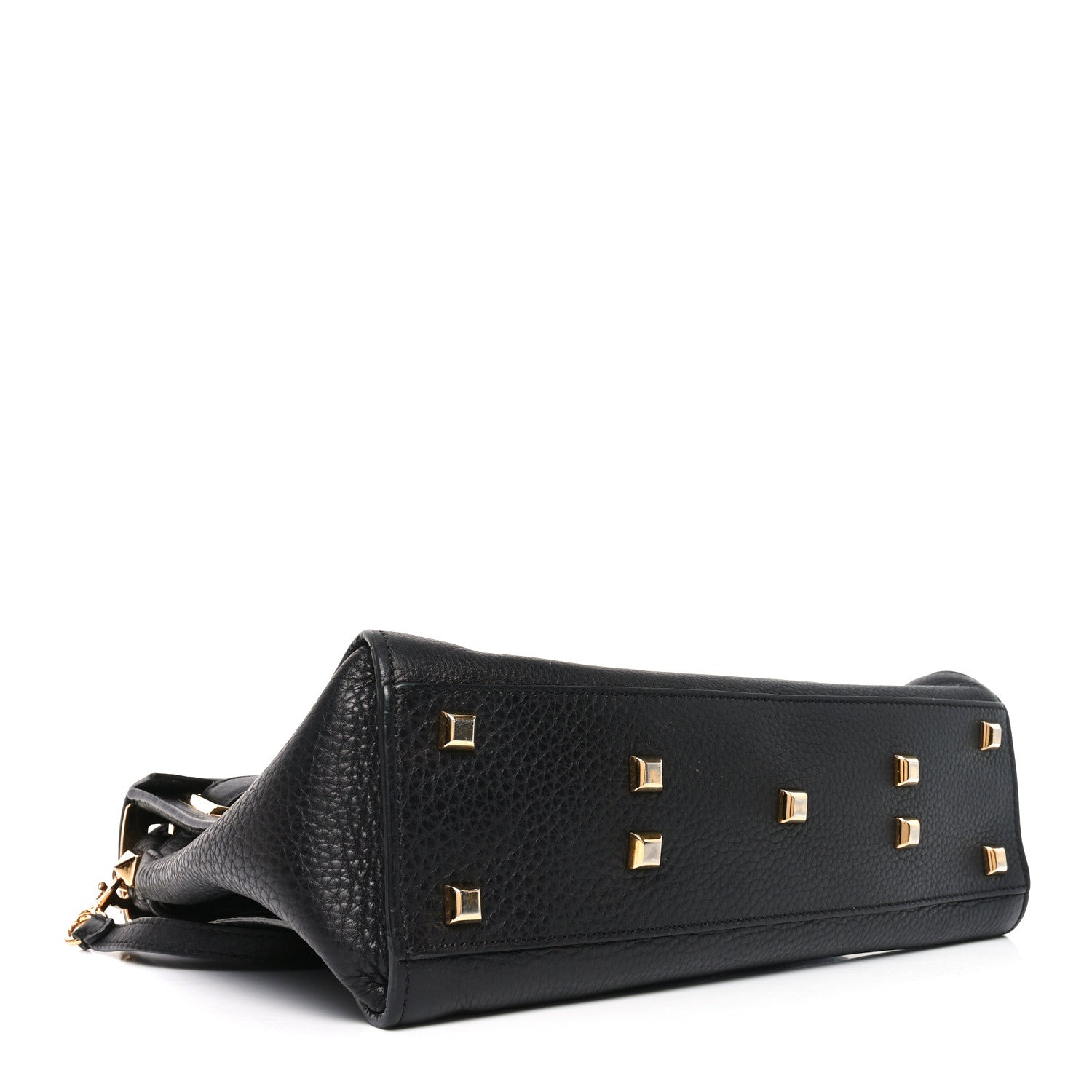 Pebbled Calfskin Medium My Rockstud Frame Bag Black